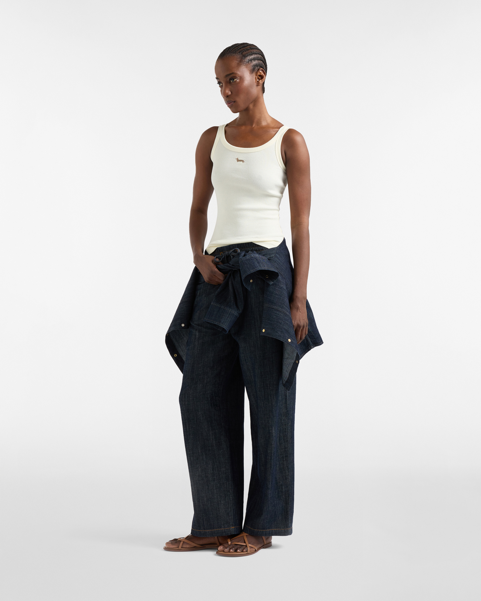 Ribbed sleeveless top, Beige, large image number 3