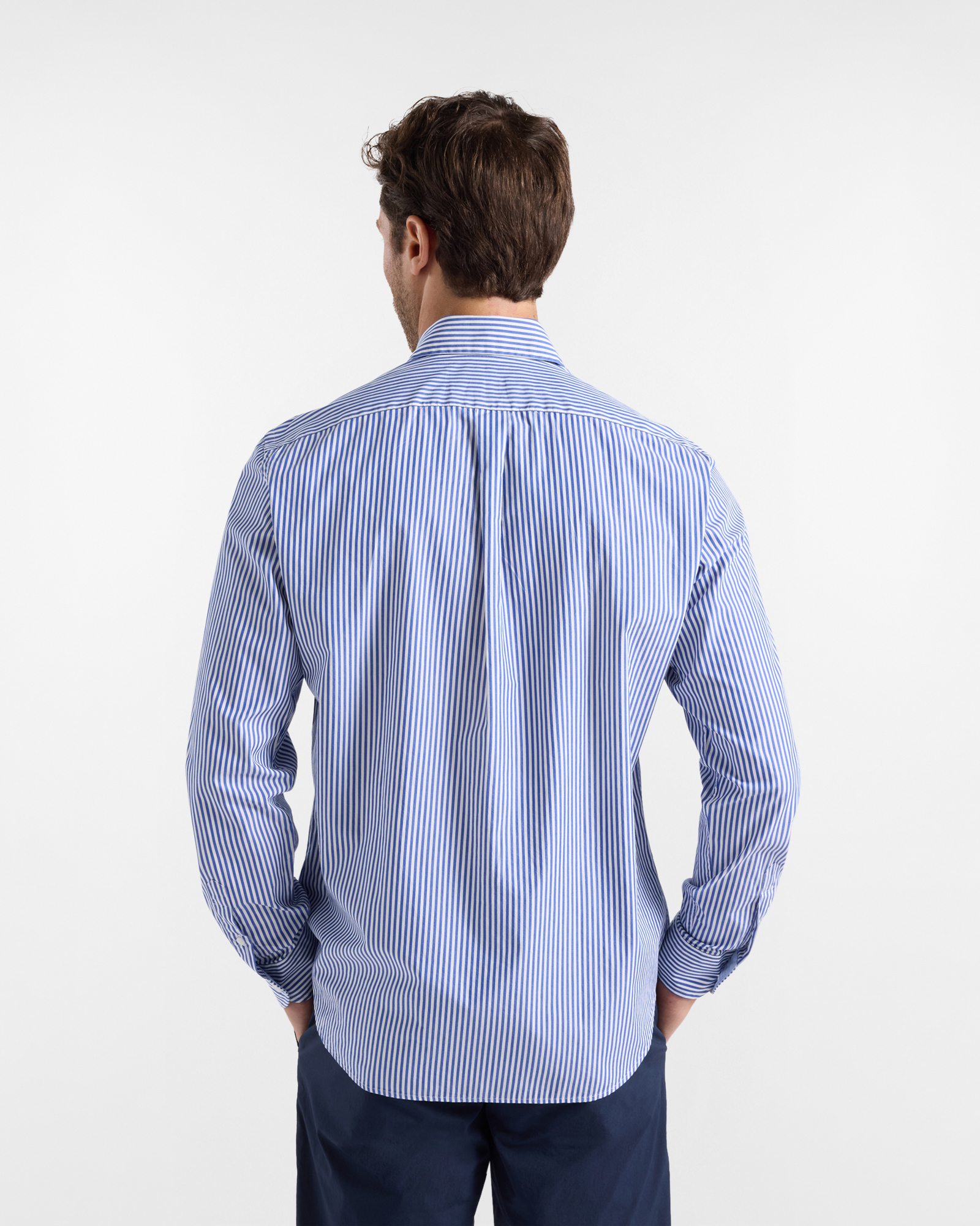 Men's regular-fit pure cotton striped shirt