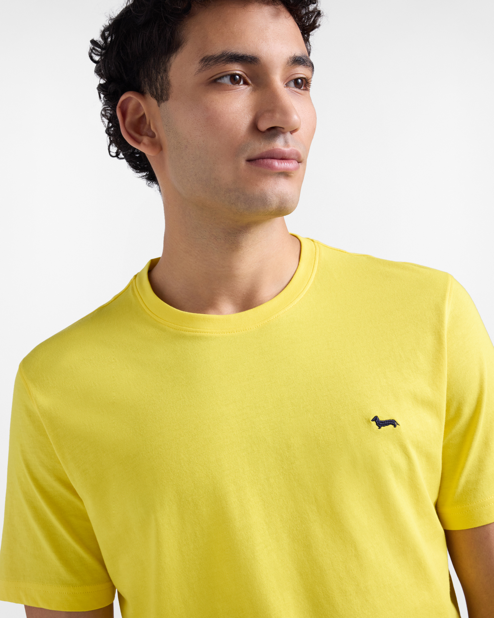 Camiseta ajustada de algod&oacute;n para hombre, Amarillo, large image number 2