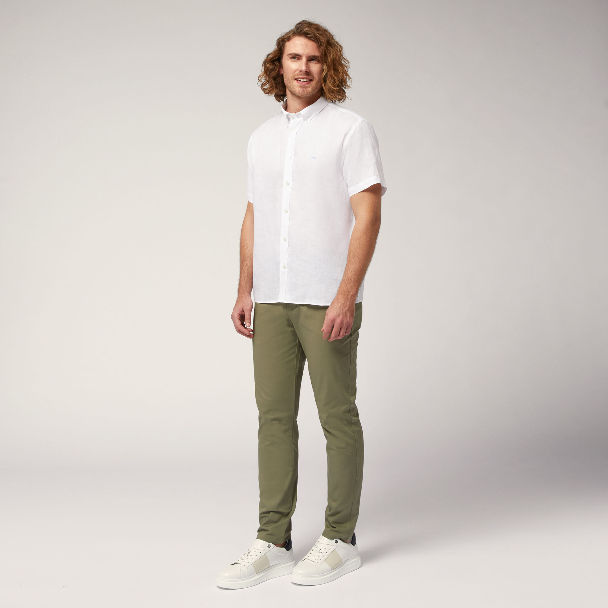Linen Short-Sleeved Shirt, White, large image number 3