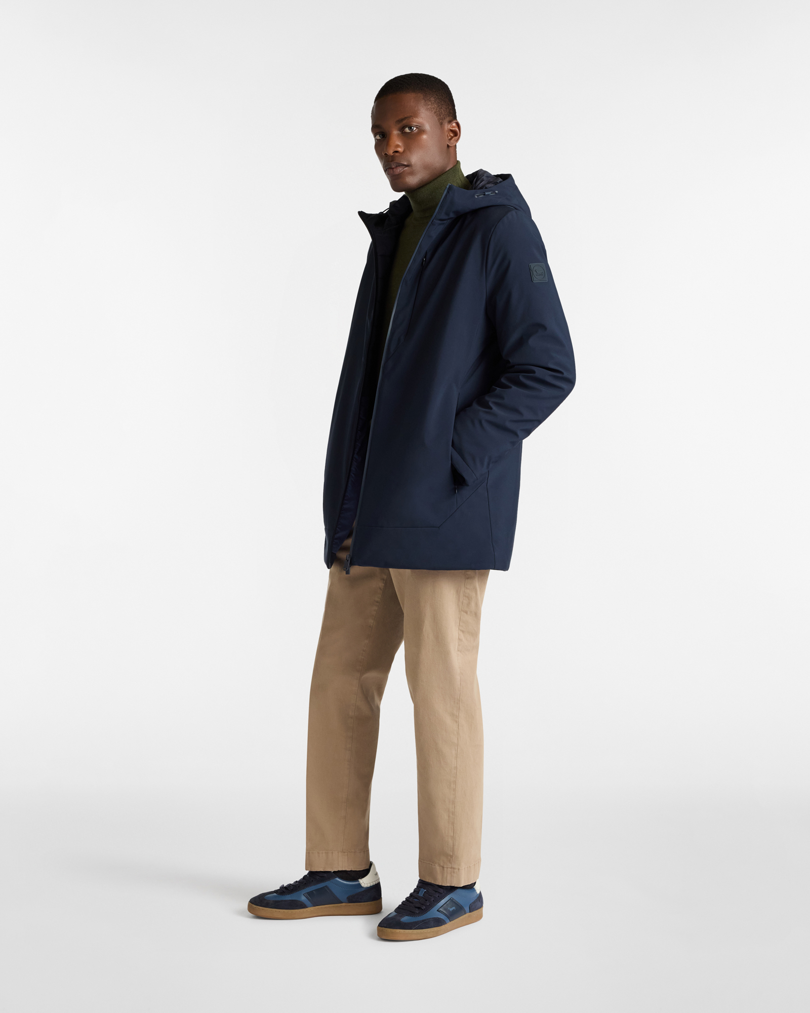 Softshell Jacket with Hood, Navy Blue, large image number 3