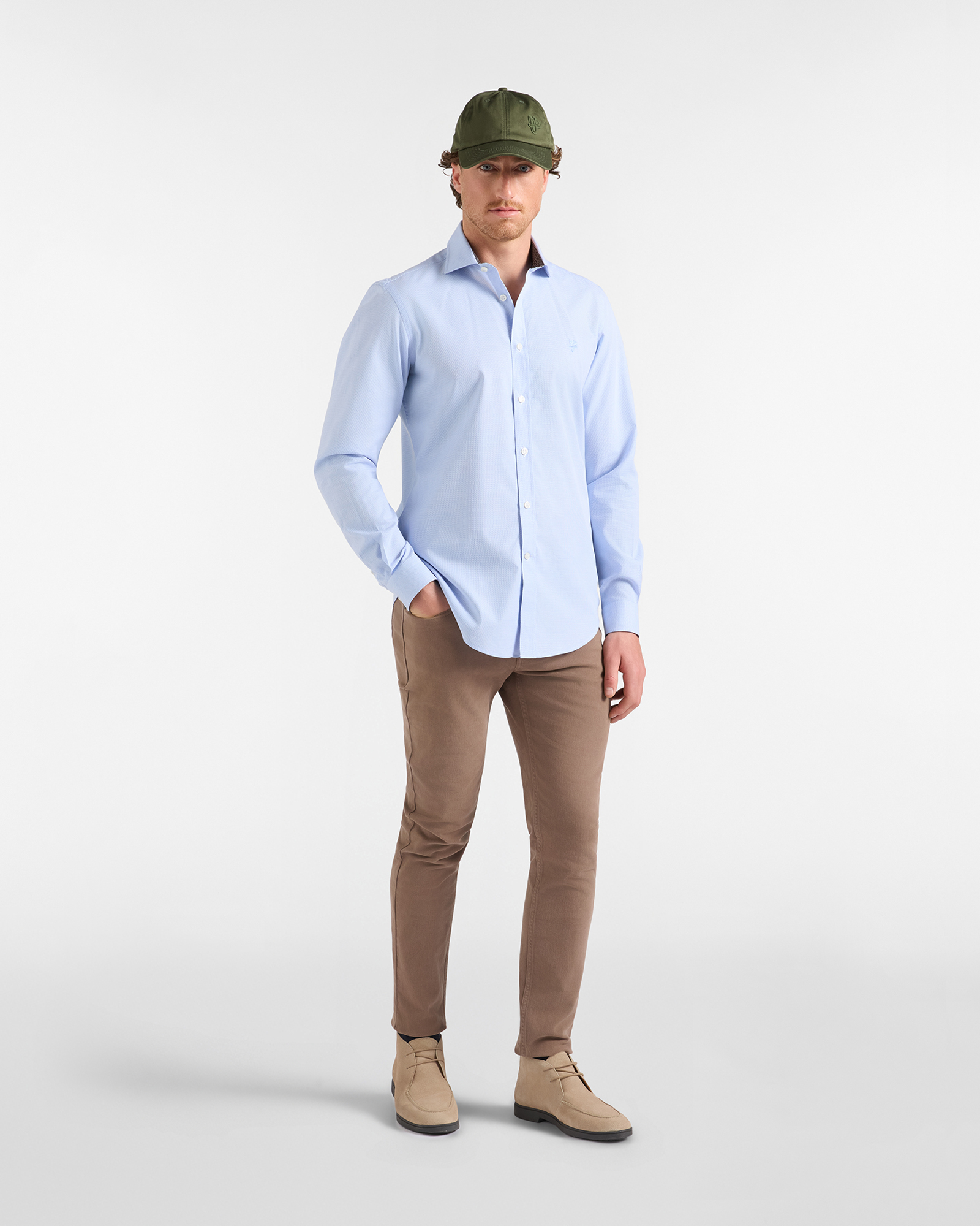 Camicia HBJ Uomo Narrow Fit con collo French in puro cotone, SKY, large