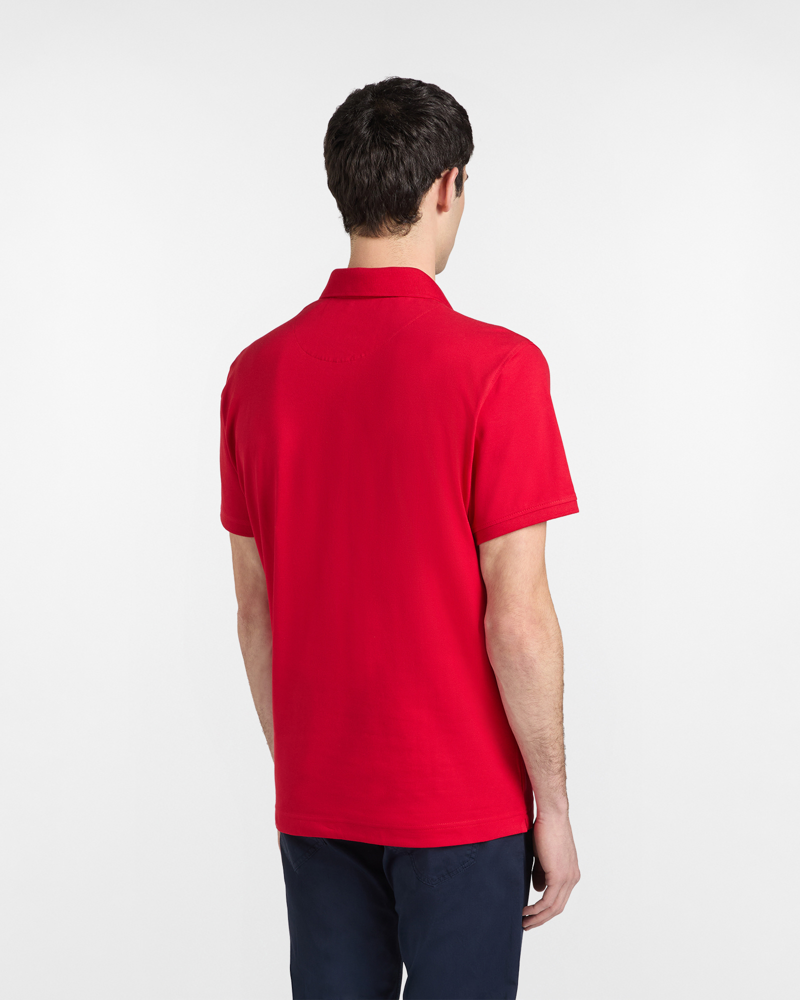 Basic stretch piqu&eacute; polo shirt, Red, large image number 1
