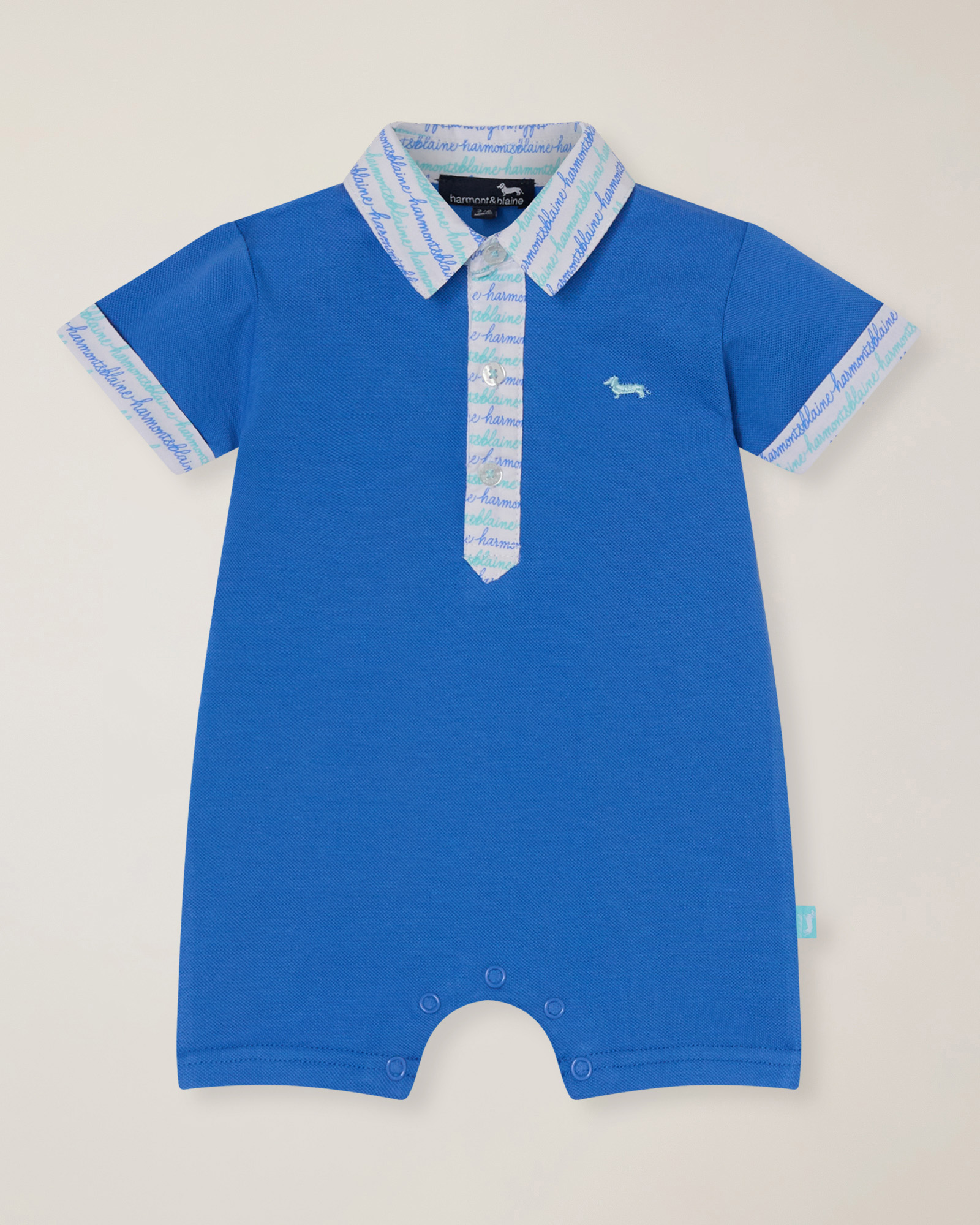 Playsuit with all-over print collar, Light Blue, large image number 0
