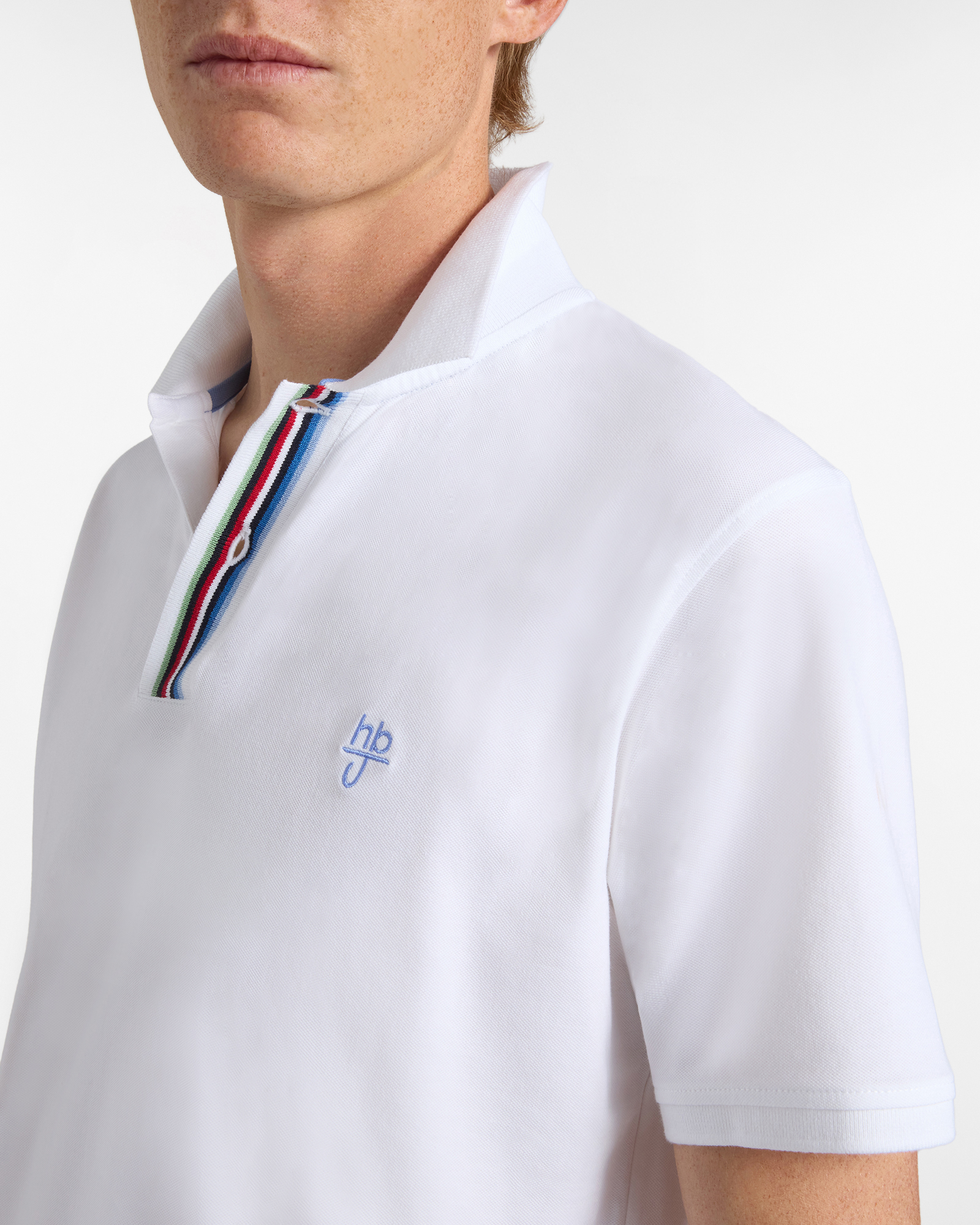 Polo uomo regular colletto multicolore, Bianco, large image number 2