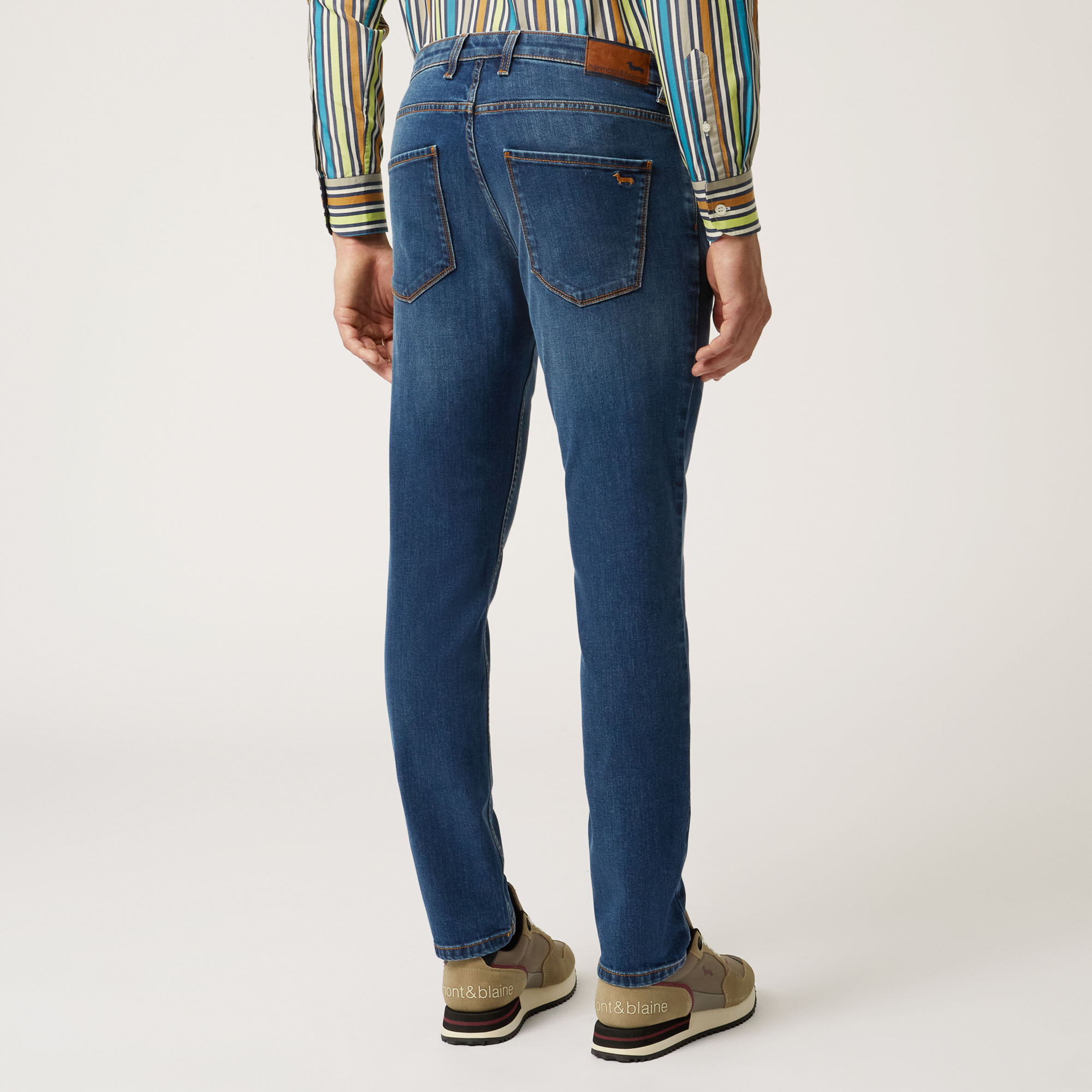 Pantalón De Cinco Bolsillos Slim Con Efecto Vintage