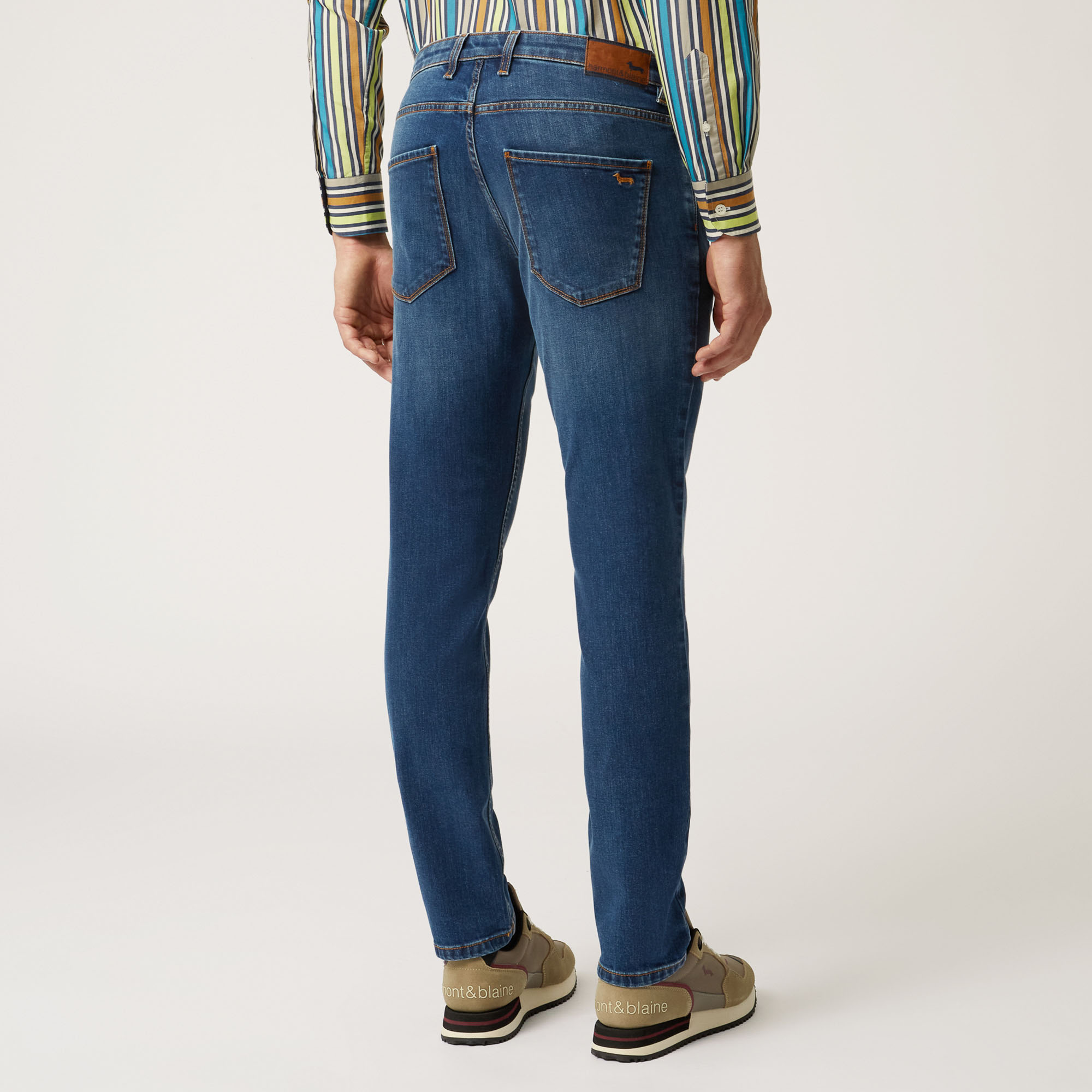 Slim-Fit Five-Pocket Pants With Vintage Effect