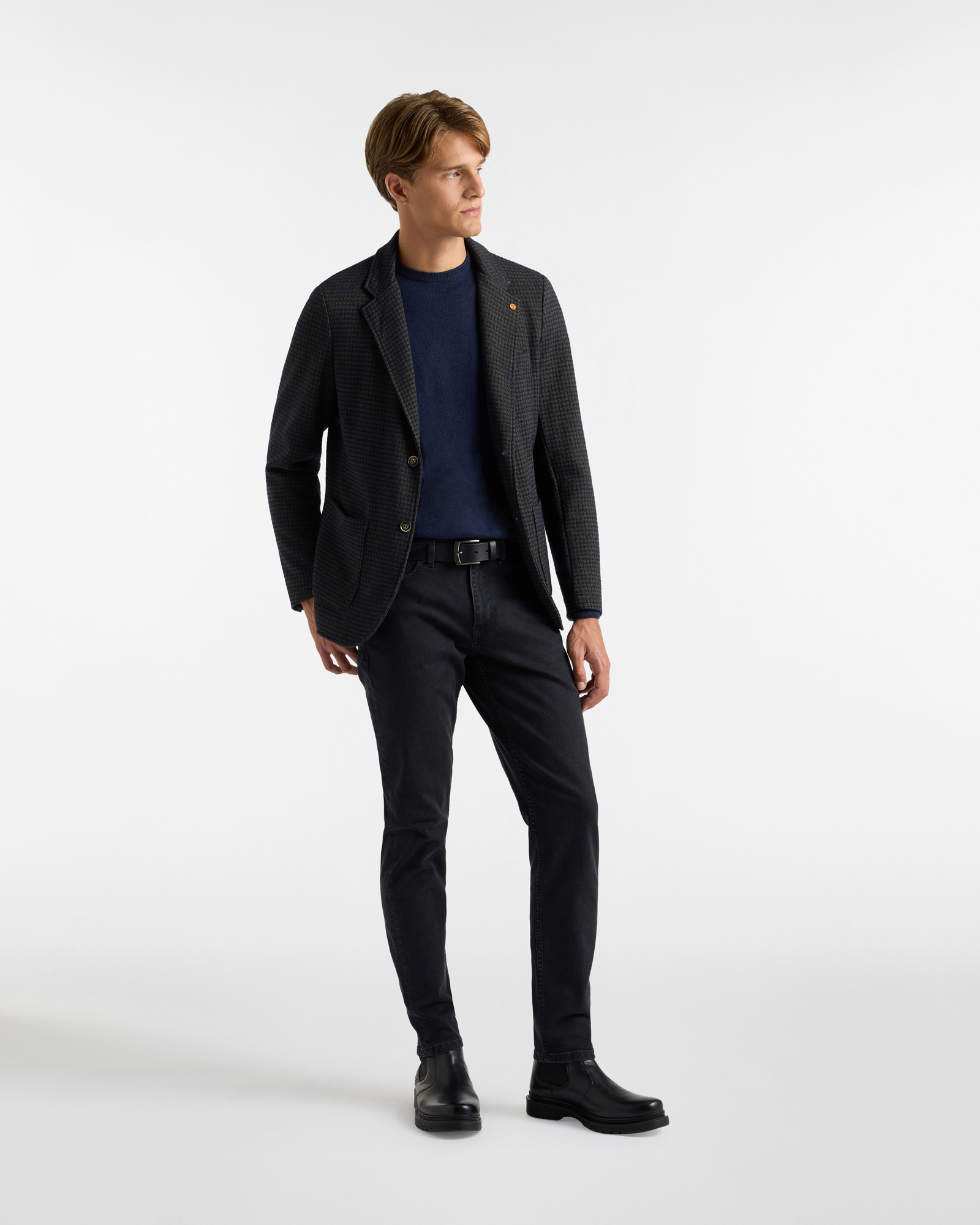 Giacca misto cotone con check, Verde Oliva, large image number 3