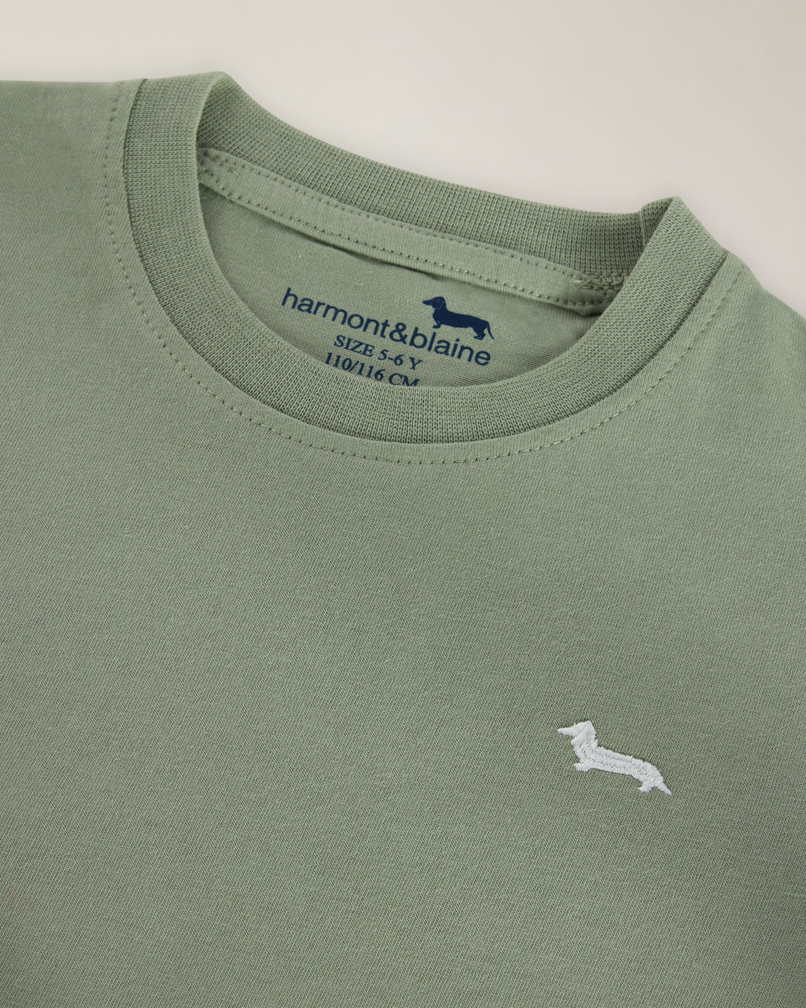 T-shirt jersey mezza manica ricamo logo, Verde Salvia, large image number 2