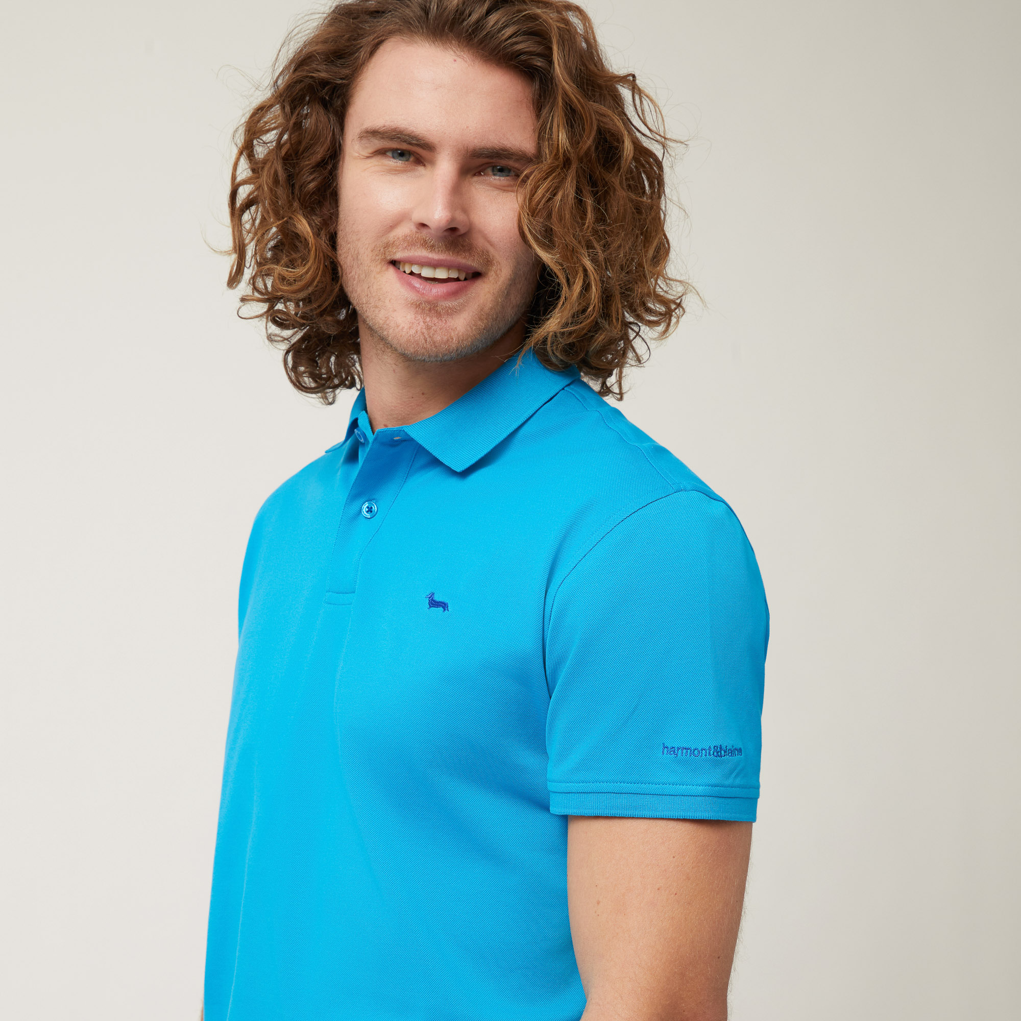 Polo with Lettering and Logo, Light Blue, large image number 2