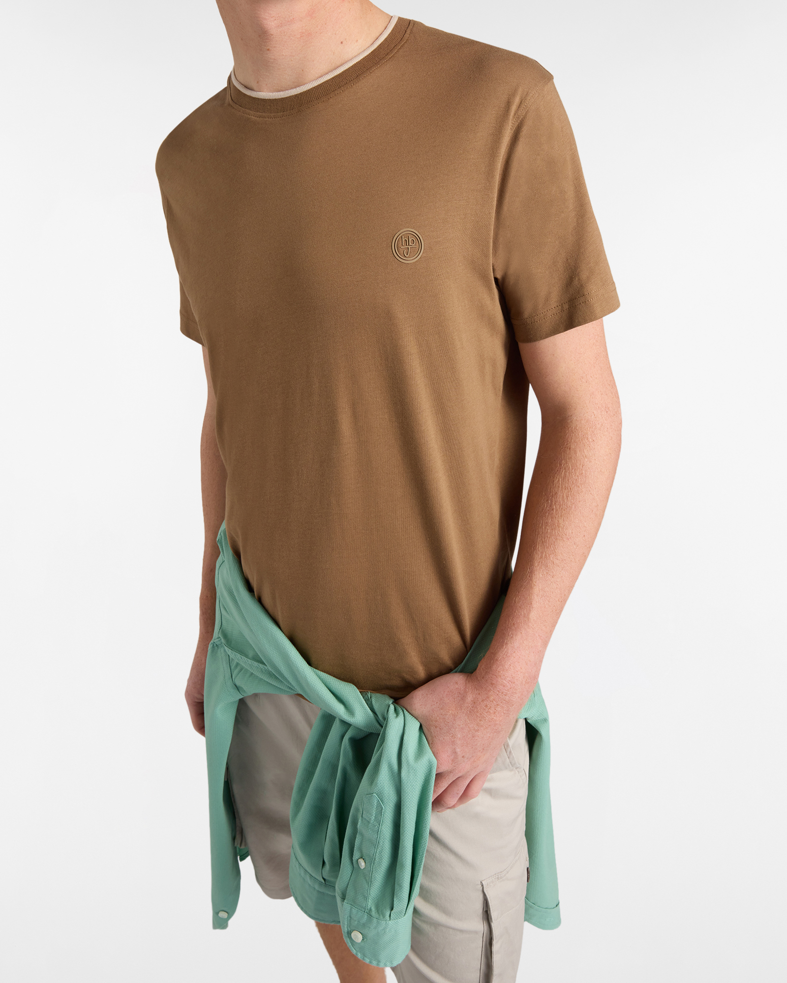 T‑shirt Uomo con Patch Logo 3D Narrow Fit, Marrone chiaro, large image number 2