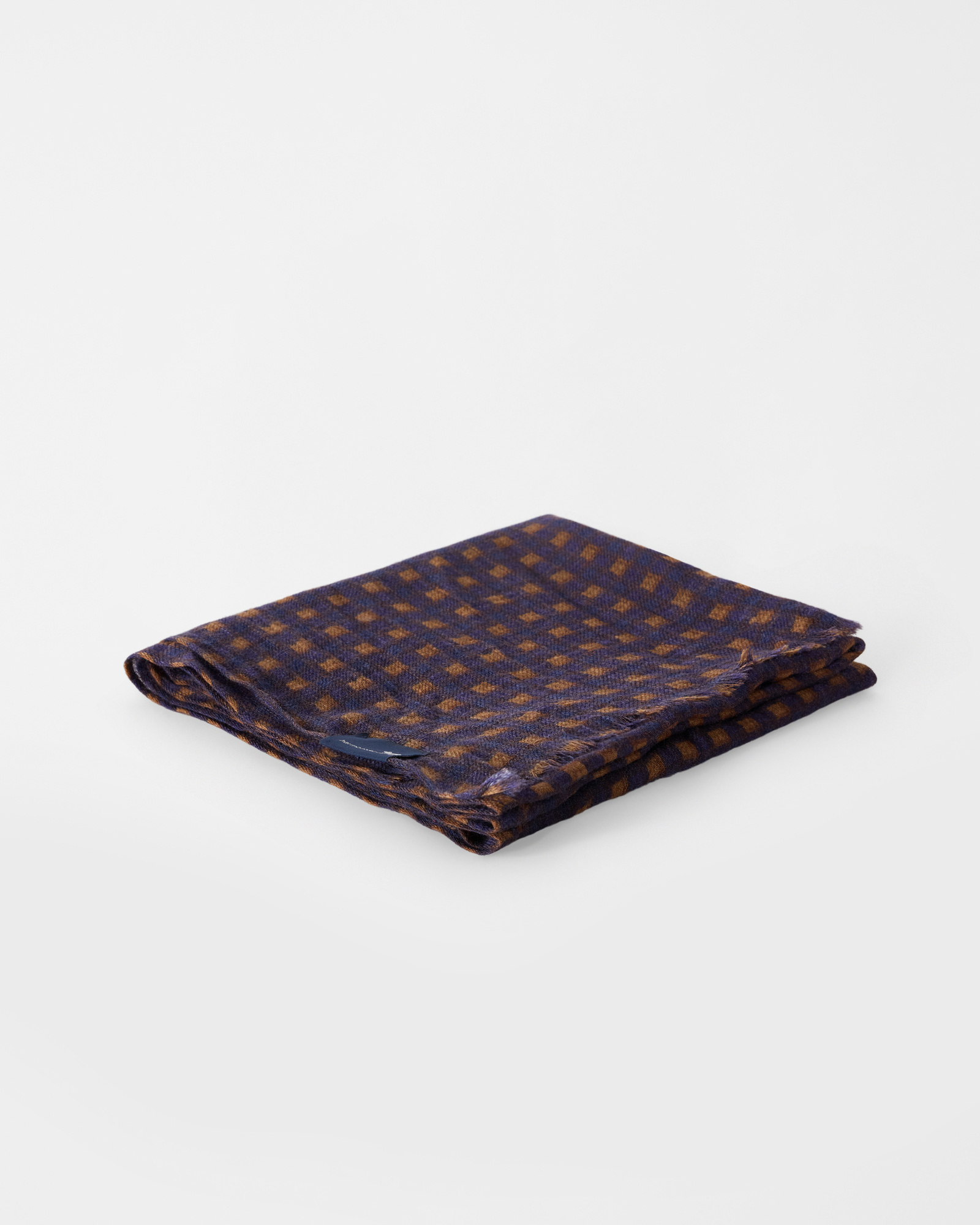 Men's wool scarf with multicolor gingham print, ONE-OF-A-KIND VARIANT, large image number 2