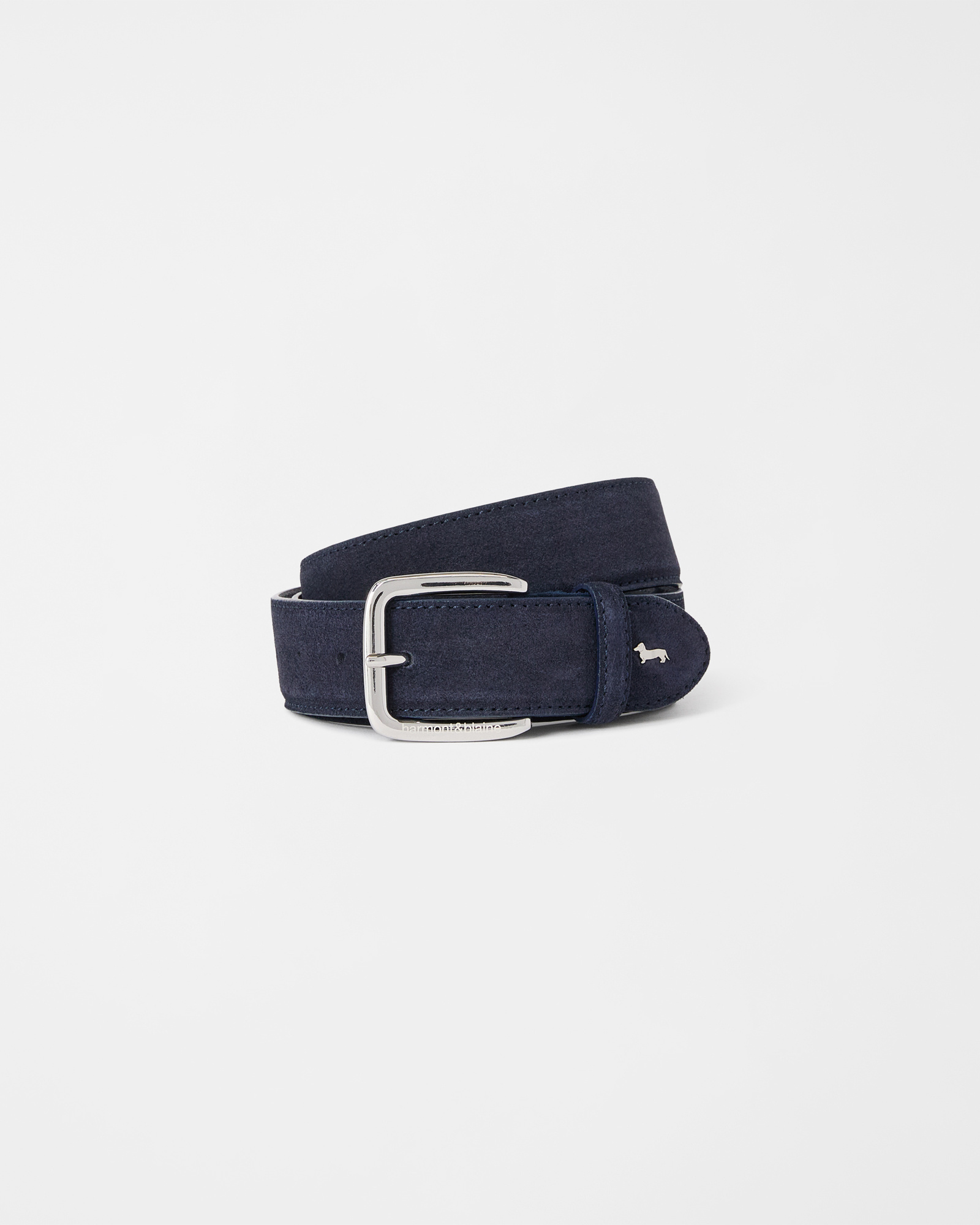 Cinturón de Piel de Gamuza, Azul Navy, large
