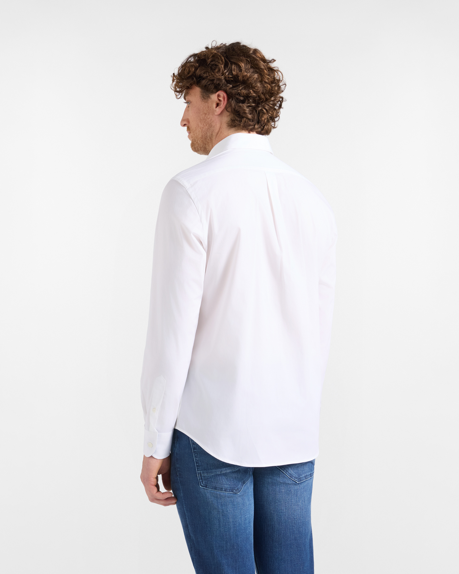 Camicia HBJ Uomo Regular Fit in cotone stretch, BIANCO, large image number 2