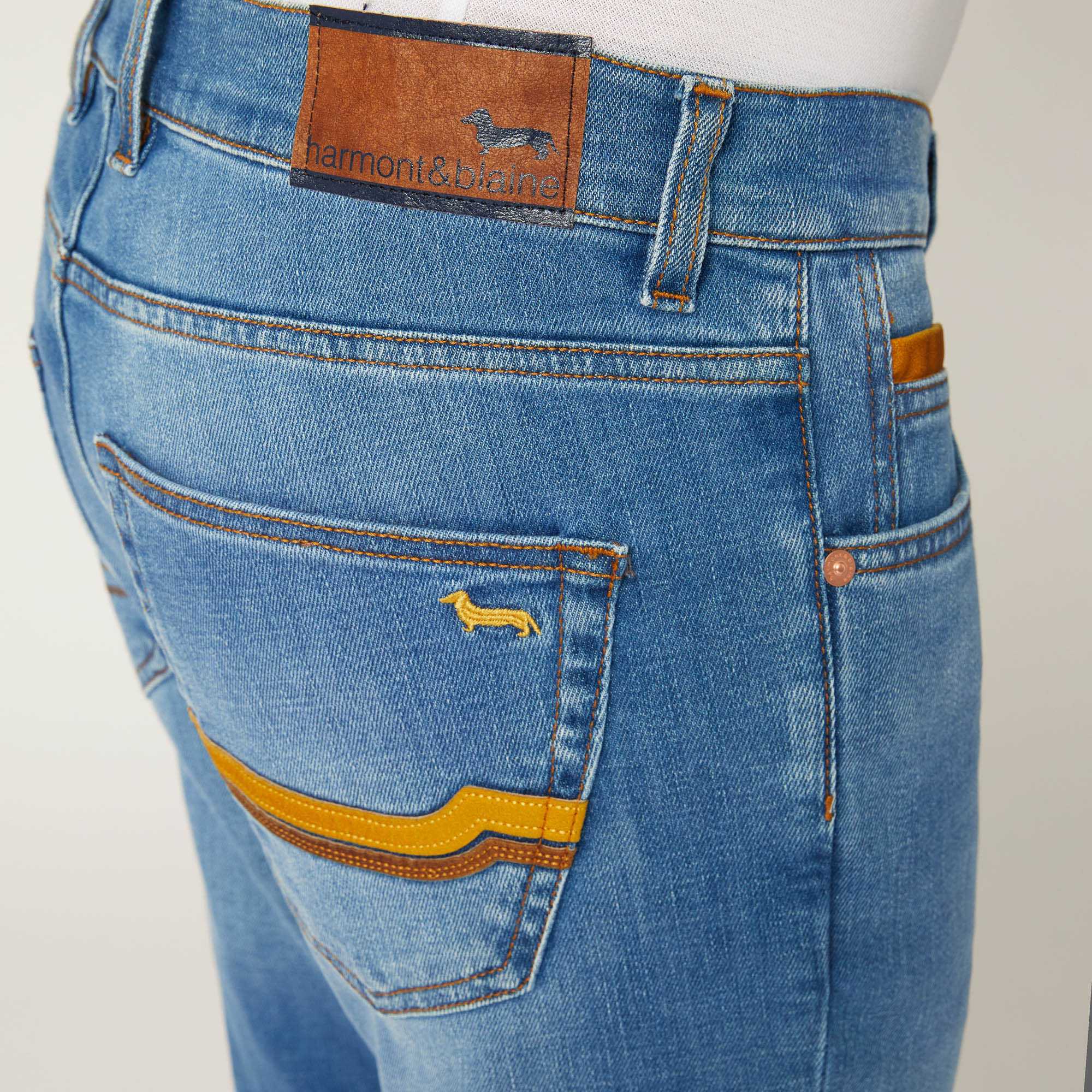 Pantalón de 5 bolsillos con aplicaciones, Oro, large image number 2