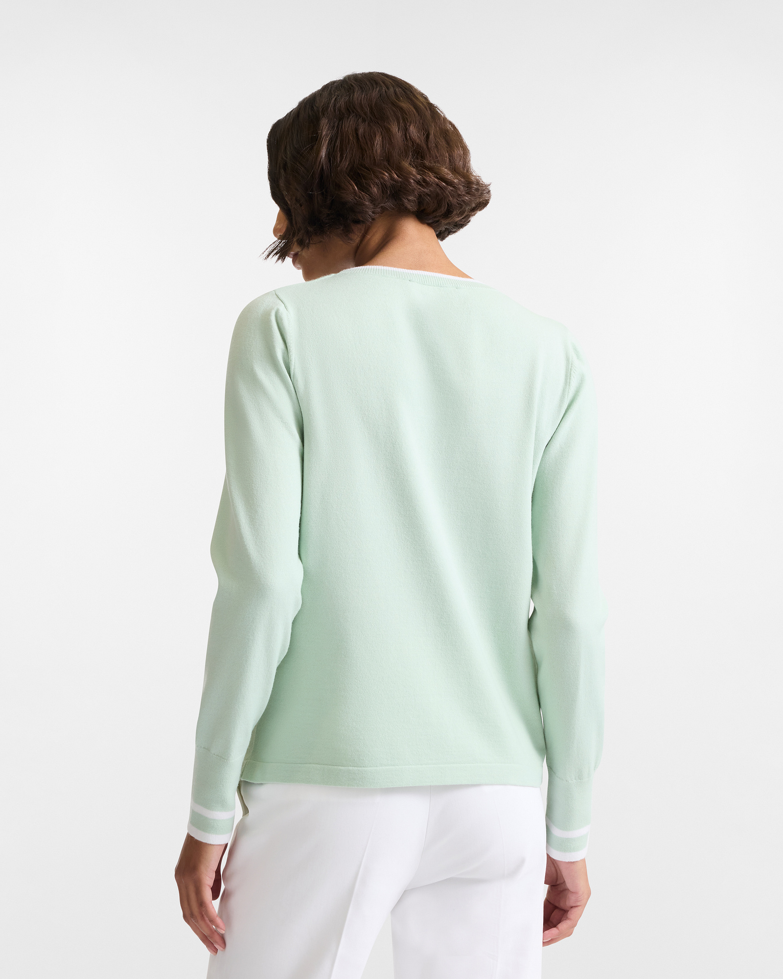 Jacquard Dachshund Sweater, Light Green, large image number 1