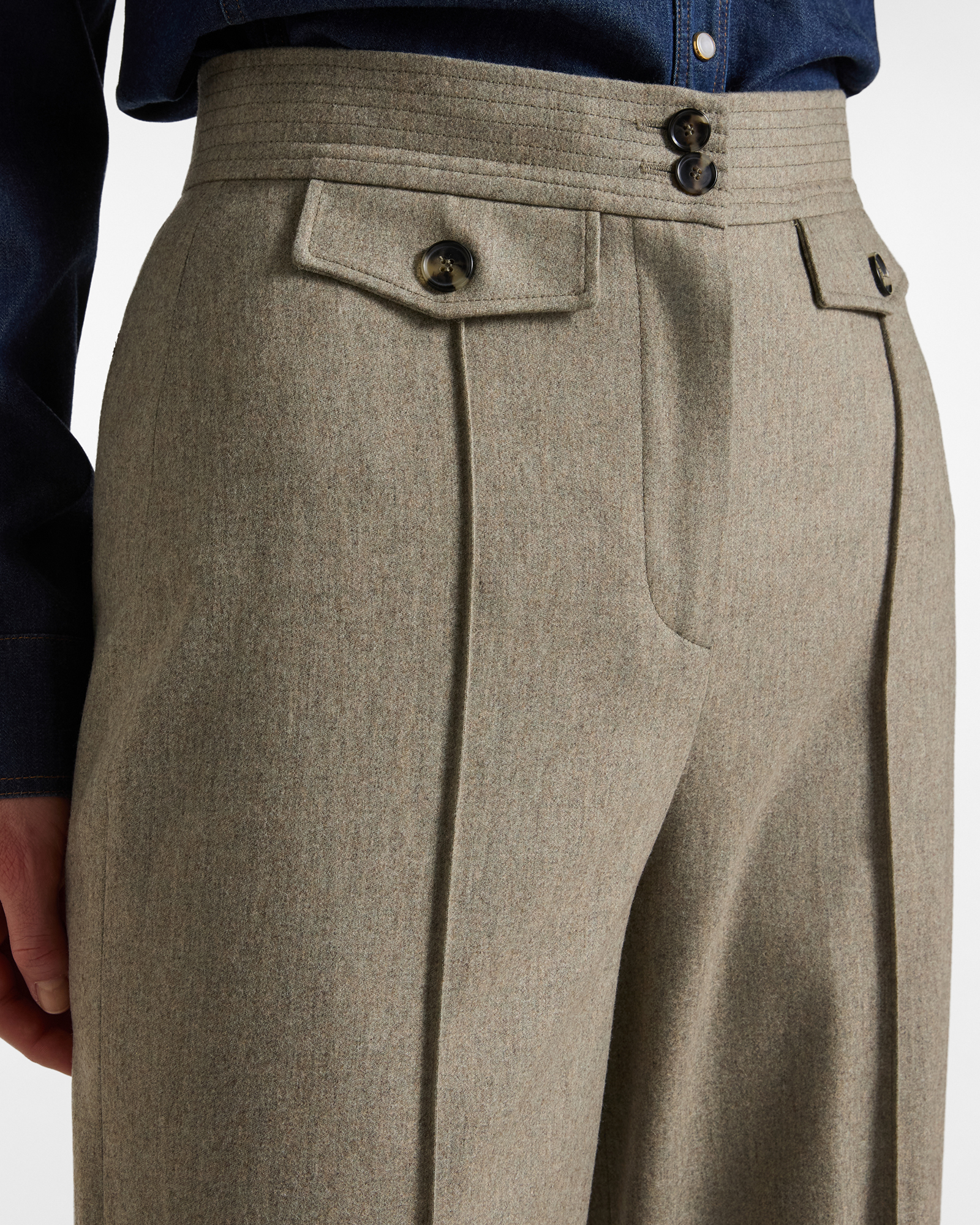 Women&rsquo;s High-Waisted Trousers from the Capsule Qualit&agrave; a Colori collection, BEIGE, large