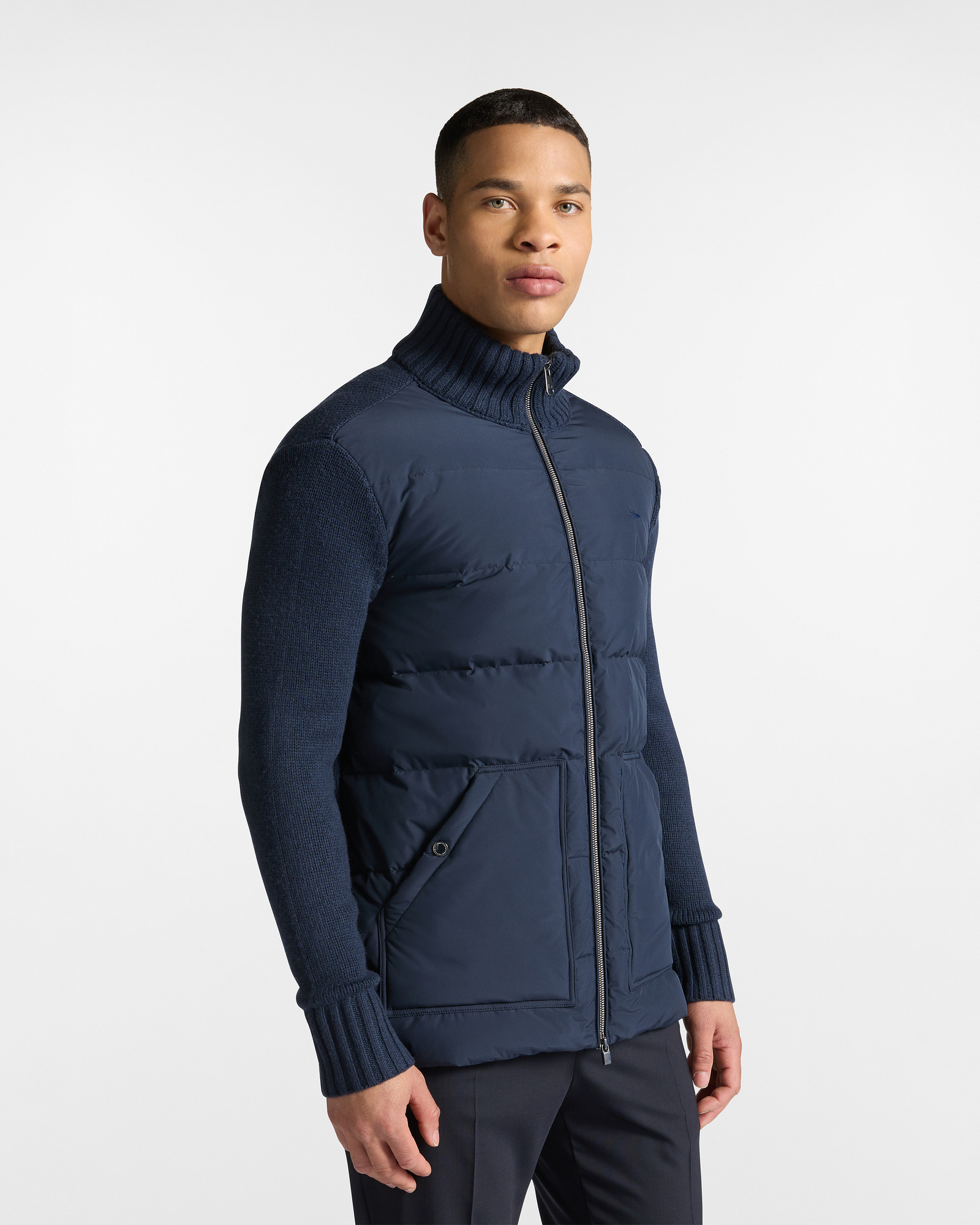 Piumino in lana e nylon 