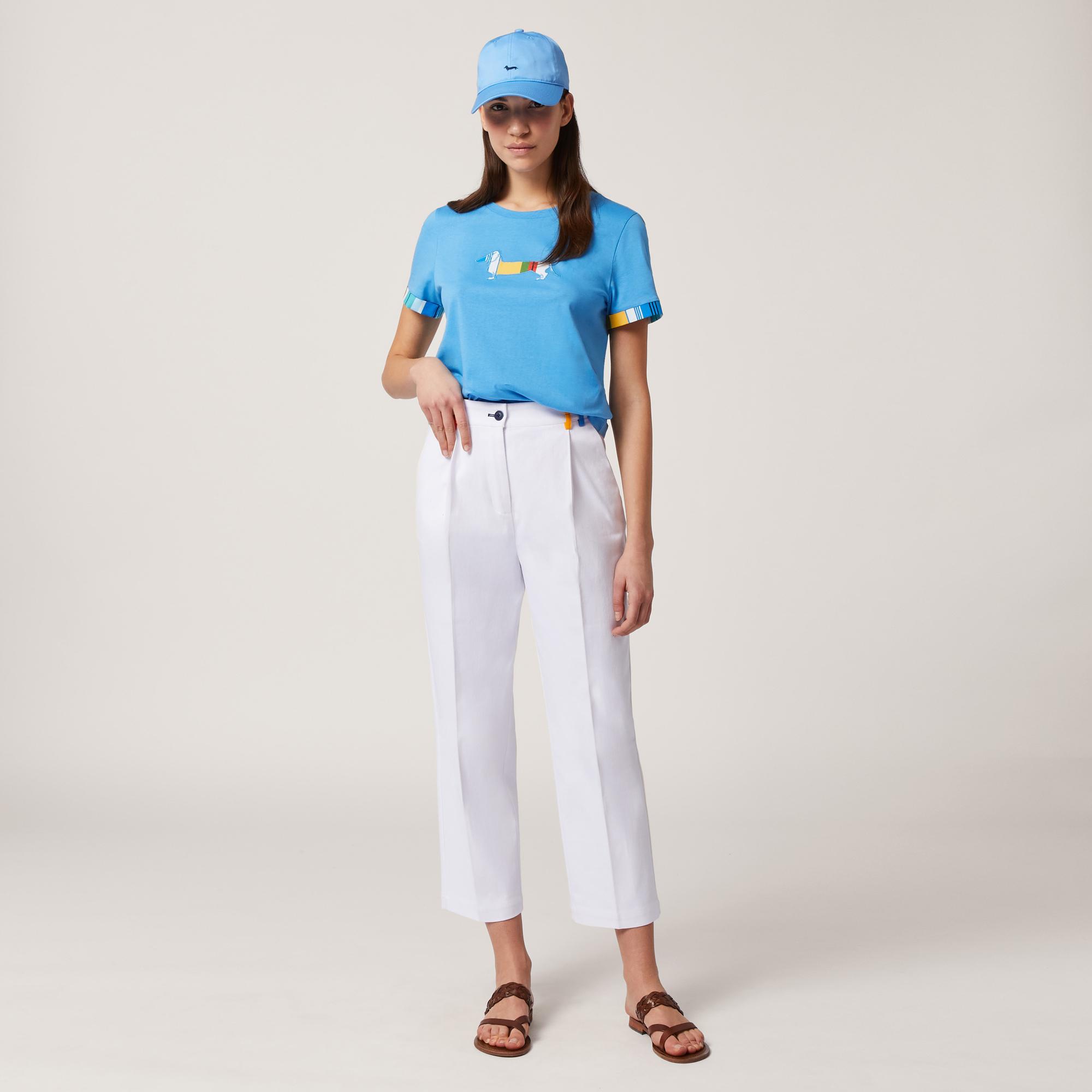 T-Shirt With Striped Patches, Light Blue, large image number 3