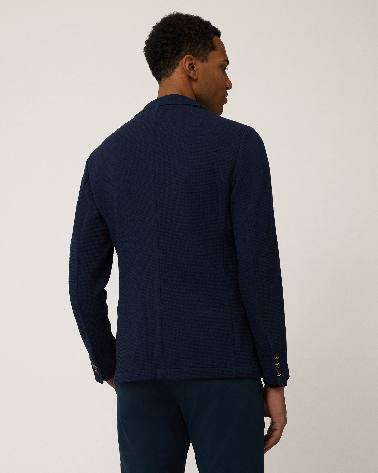Giacca In Jersey Regular Fit, Blu Scuro, large image number 1