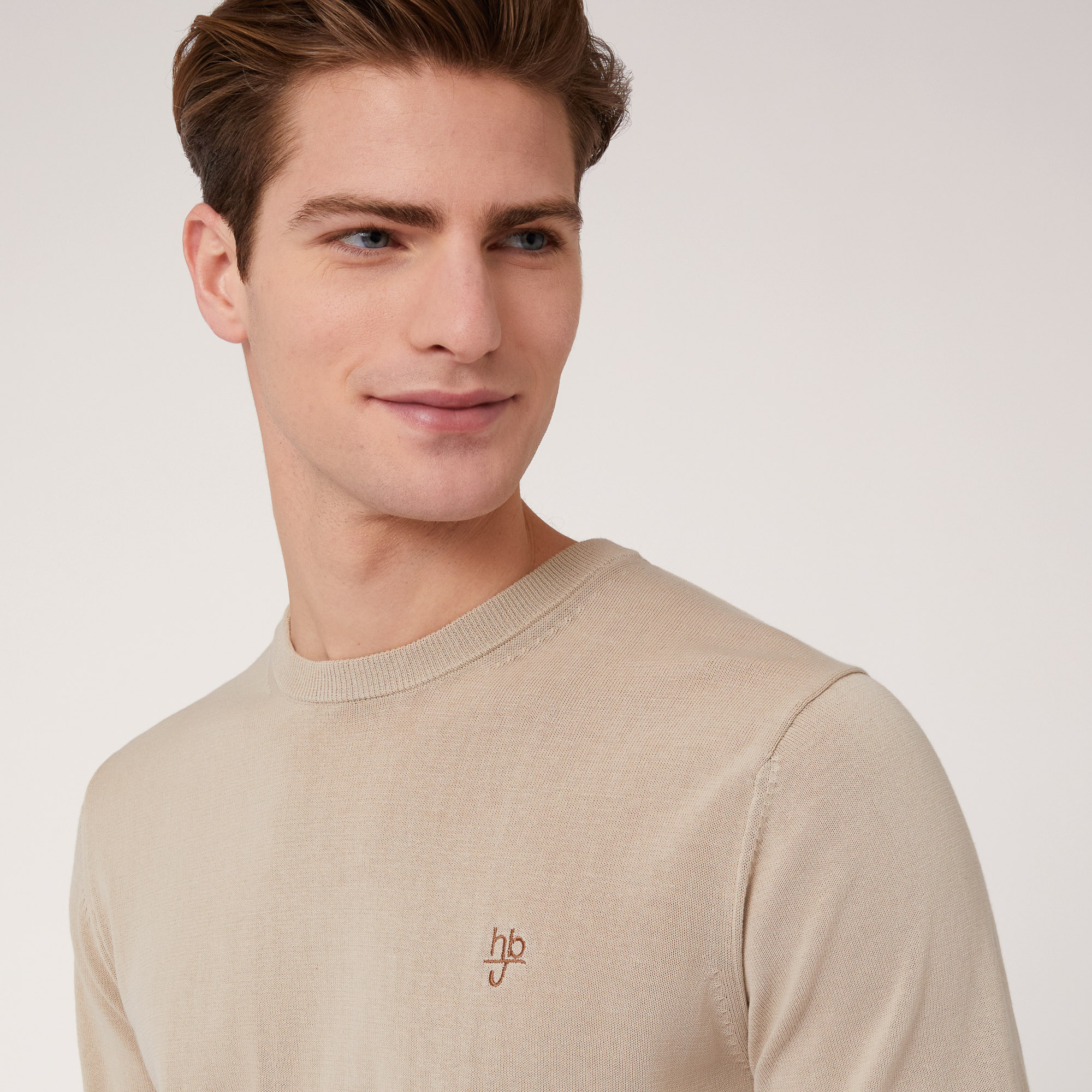 Pullover A Maniche Corte, Beige, large image number 2