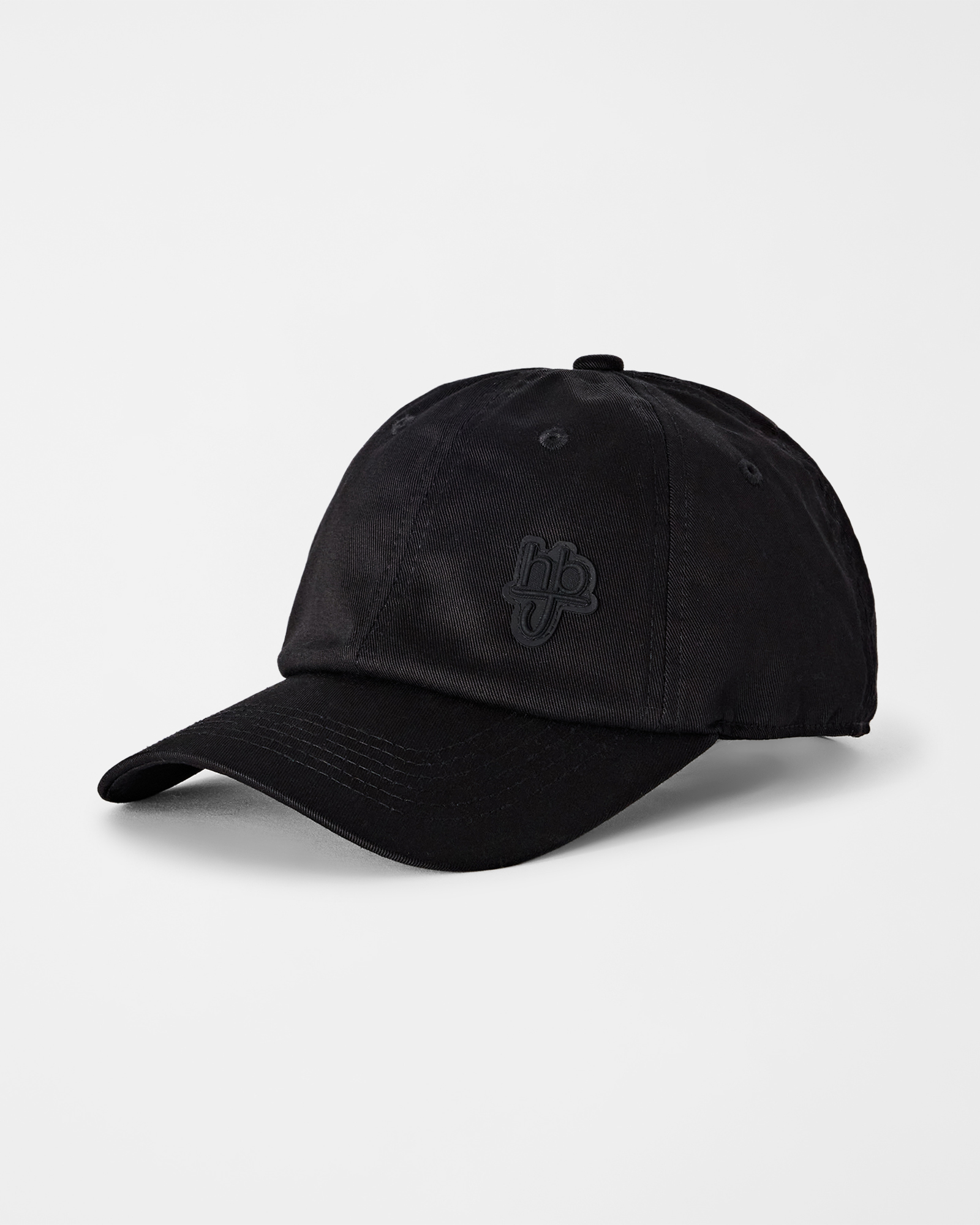 Baseball Cap HBJ Uomo con Patch Logo in Puro Cotone, NERO, large