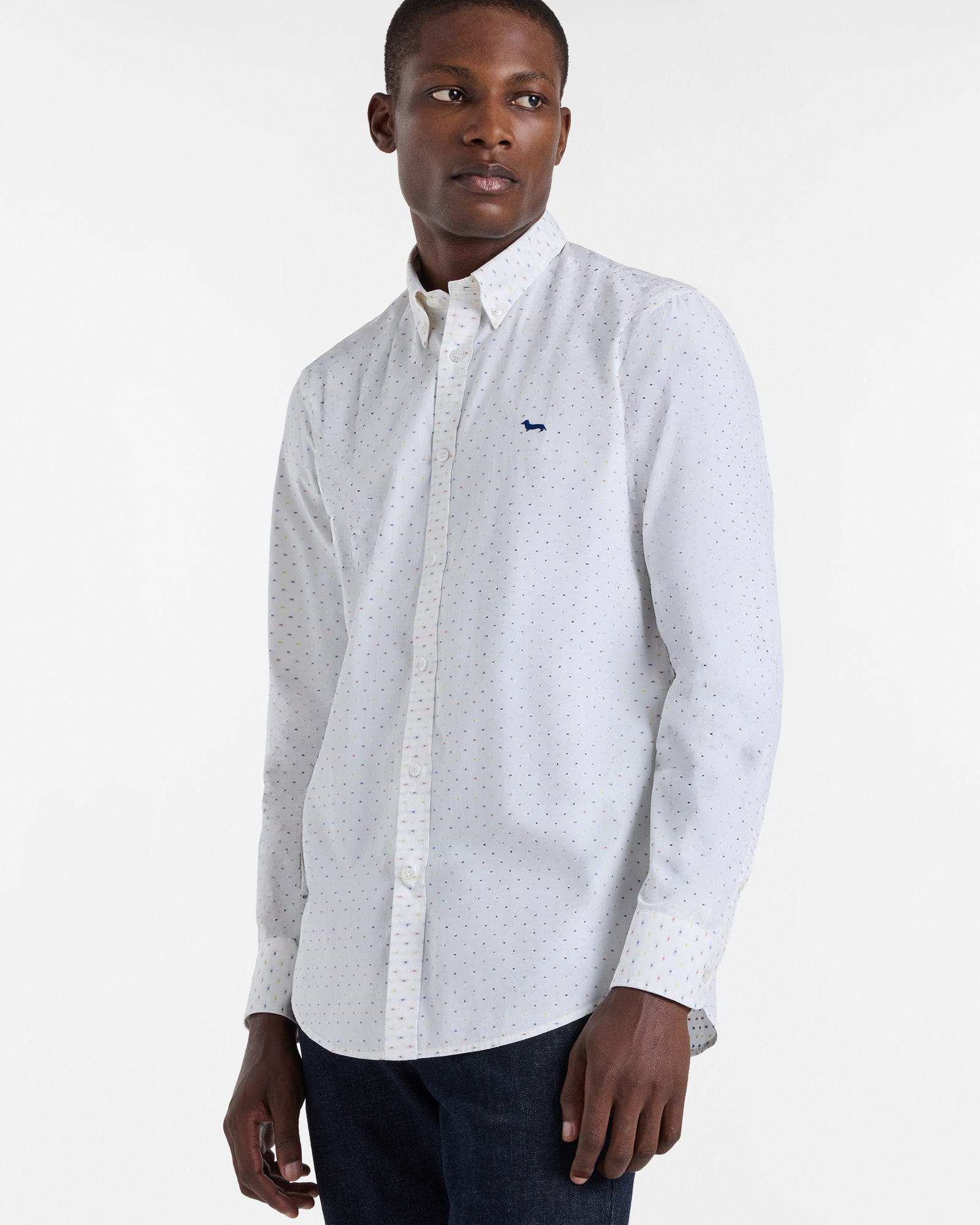 Camisa con Lunares en Fil Coupé