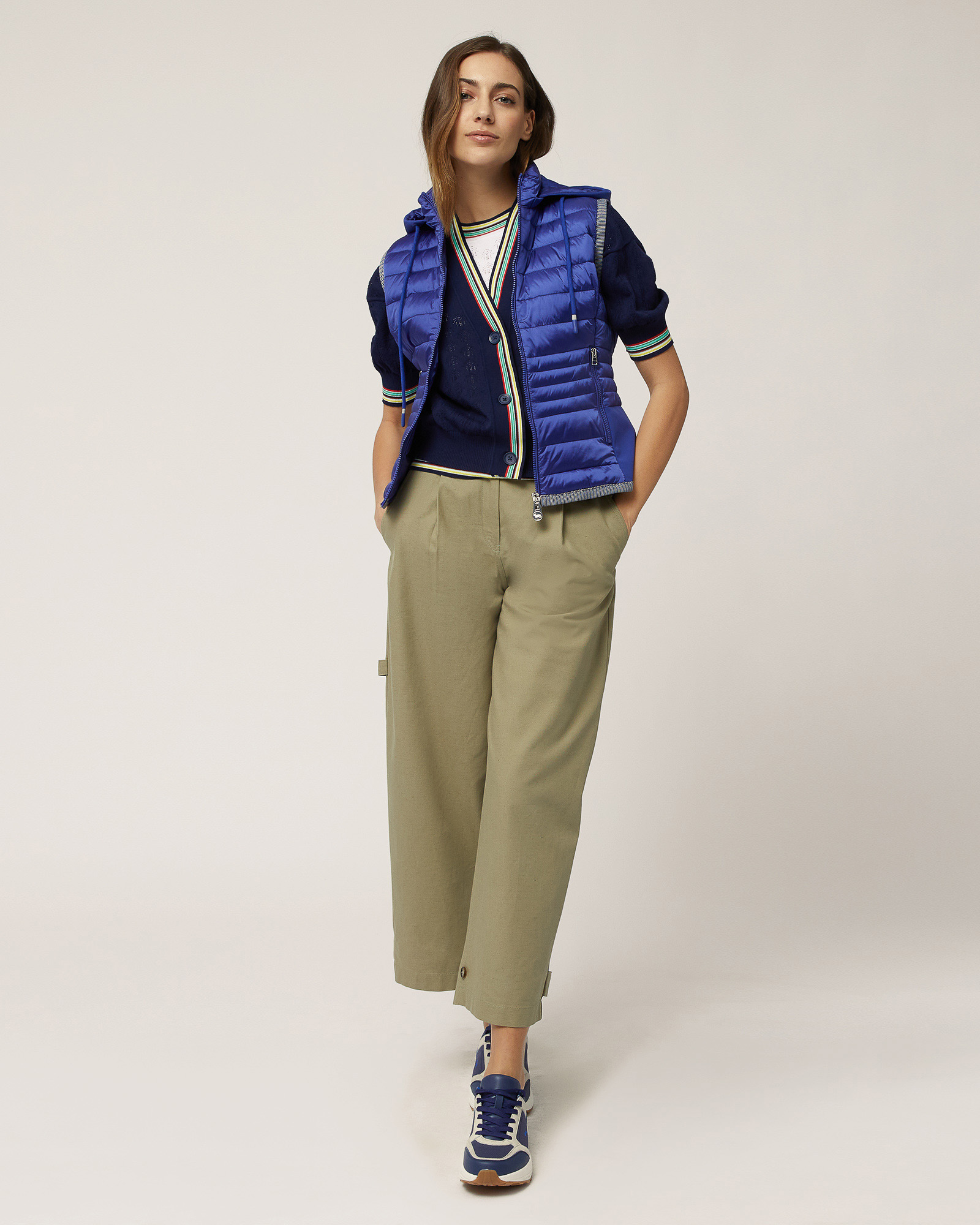 Sleeveless Gilet with Contrasting Trims, Light Blue, large image number 3