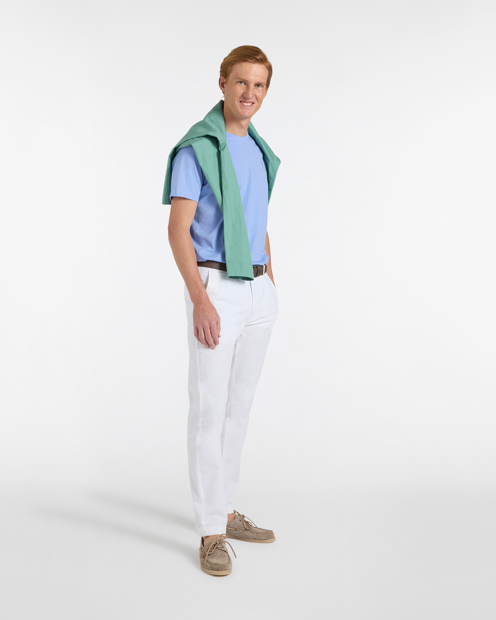 T‑shirt Uomo Basic Narrow Fit, Azzurro polvere, large image number 3