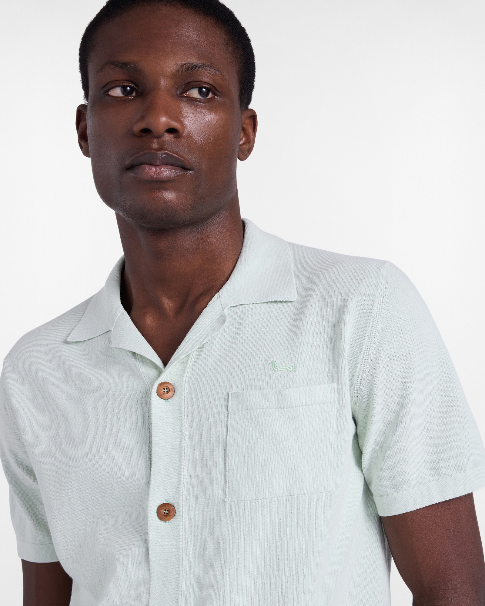 Men's Earth Dye capsule knit shirt, Green, large image number 2