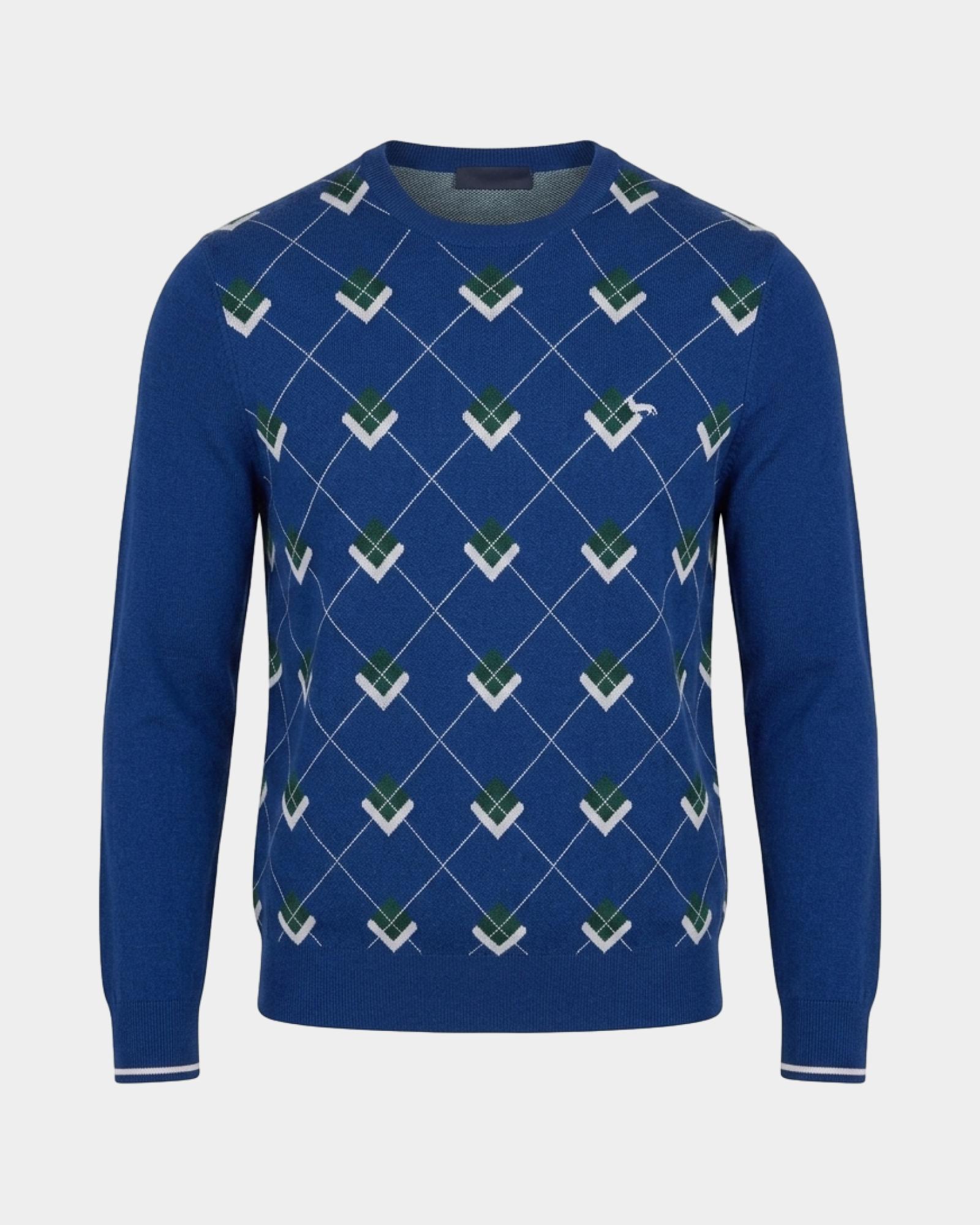 Herrenpullover aus 100&nbsp;% reiner Wolle in mit regul&auml;rer Passform, ELEKTRISCHES BLAU, large