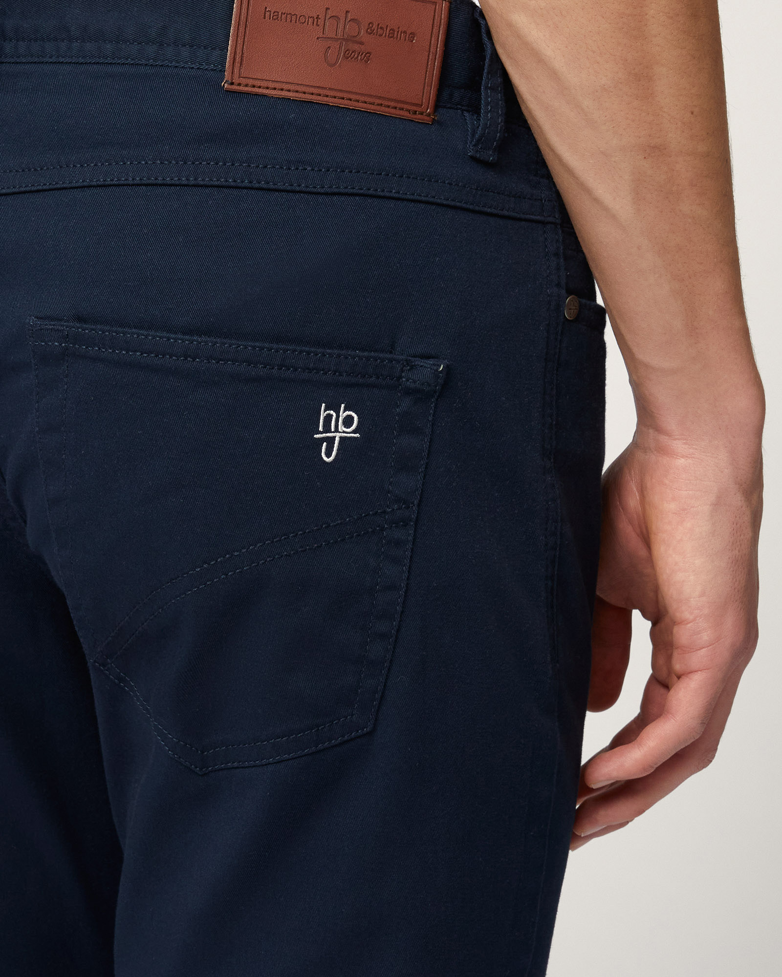 Five-Pocket Twill Pants, Dark Blue, large image number 2