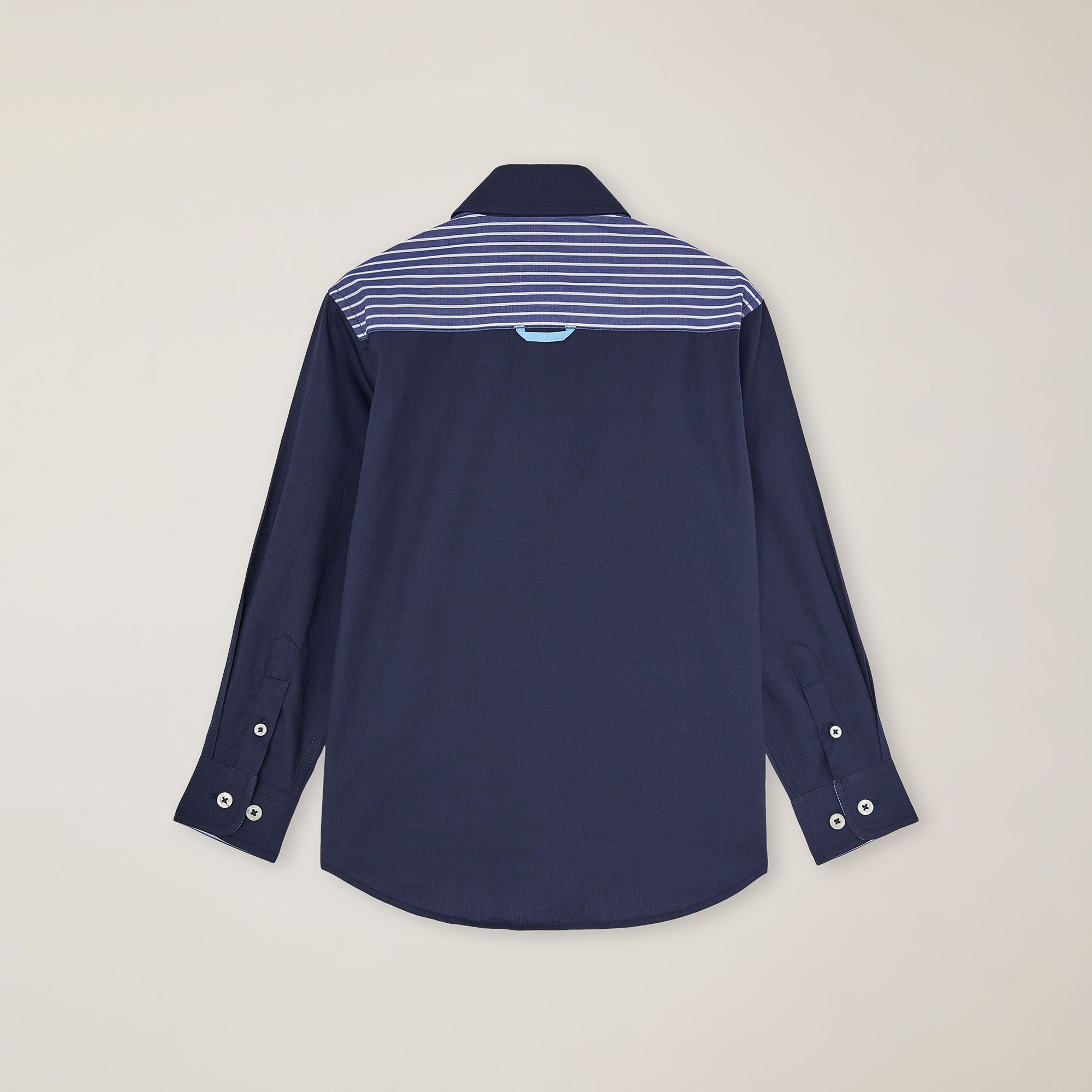 Camicia patchwork in popeline, Blu Navy, large image number 1