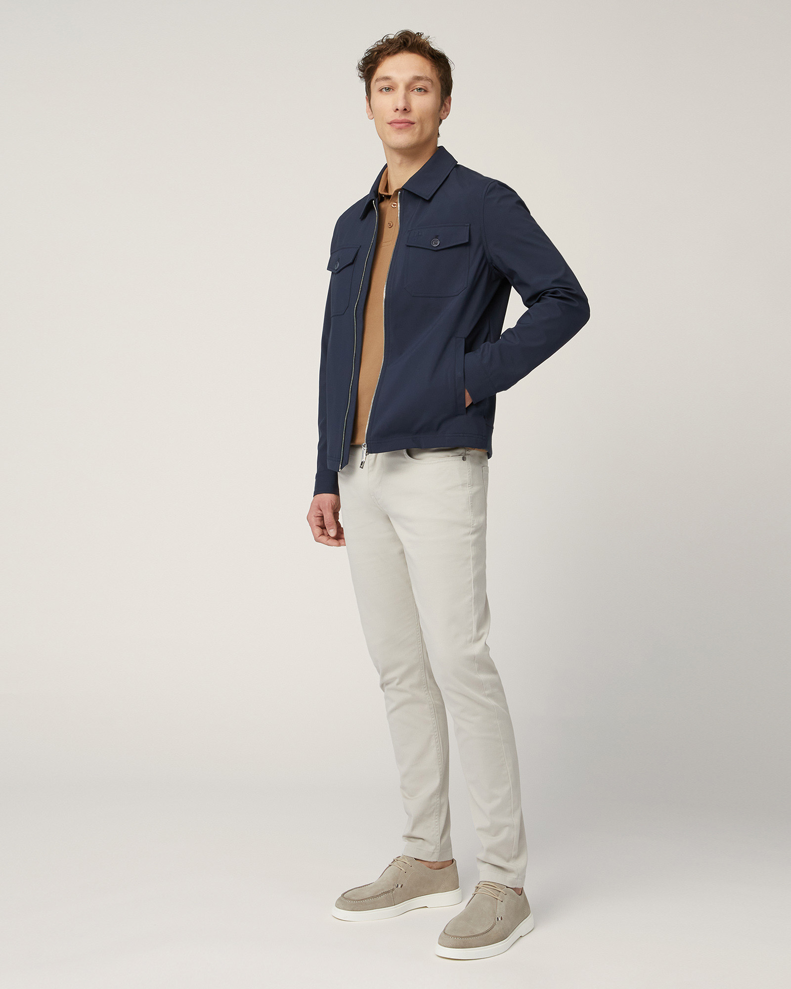 Five-Pocket Twill Pants, Sand, large image number 3