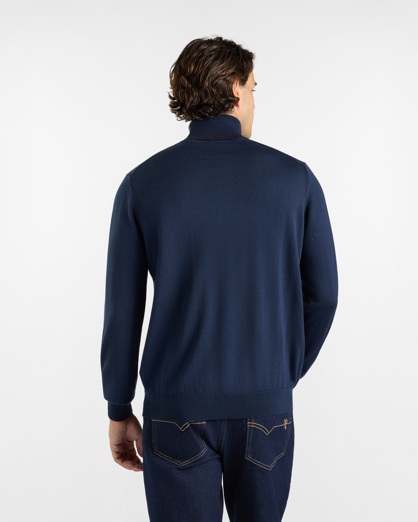 Dolcevita HBJ Uomo in pura lana, BLU SCURO, large