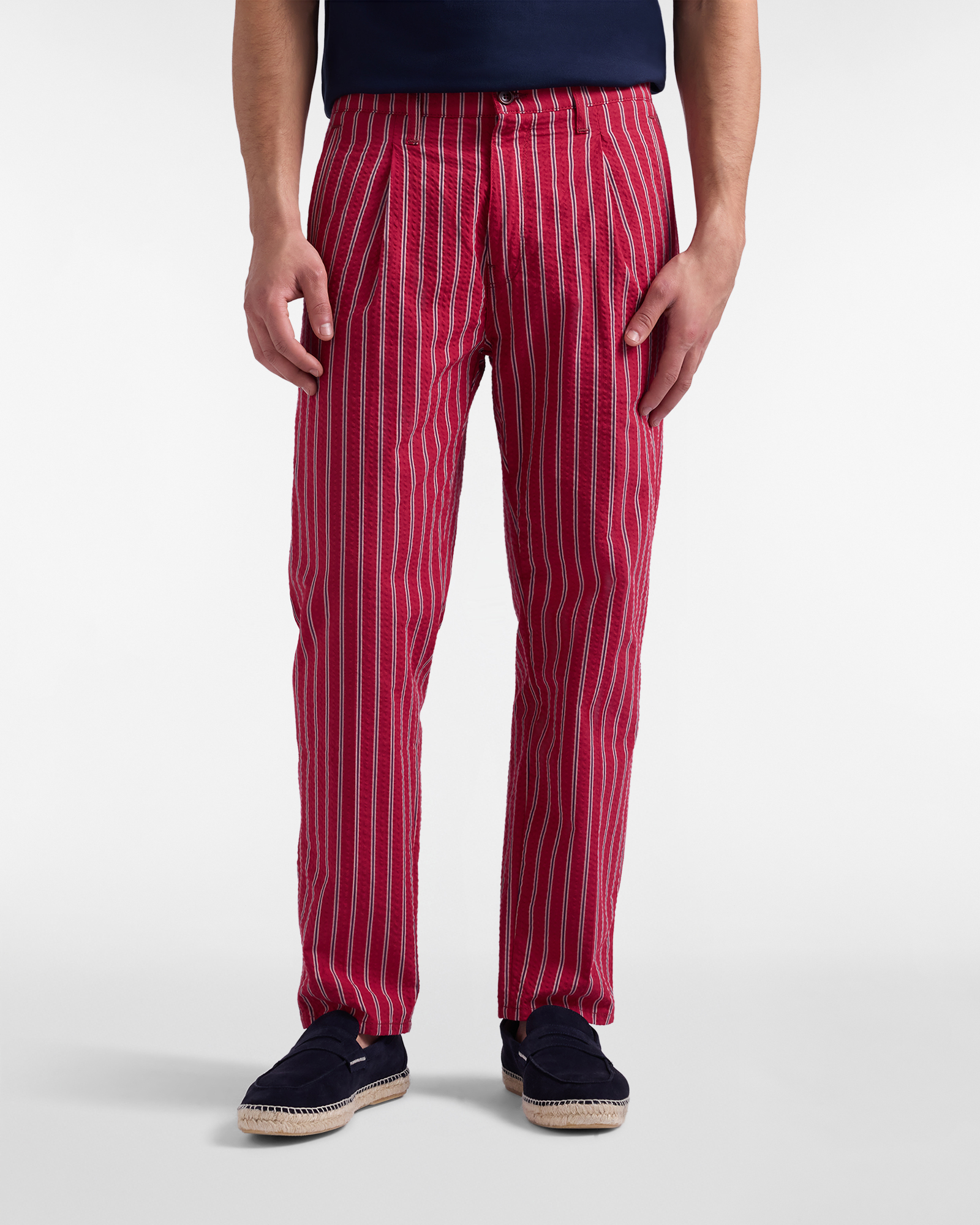 Men's striped cotton chino pants