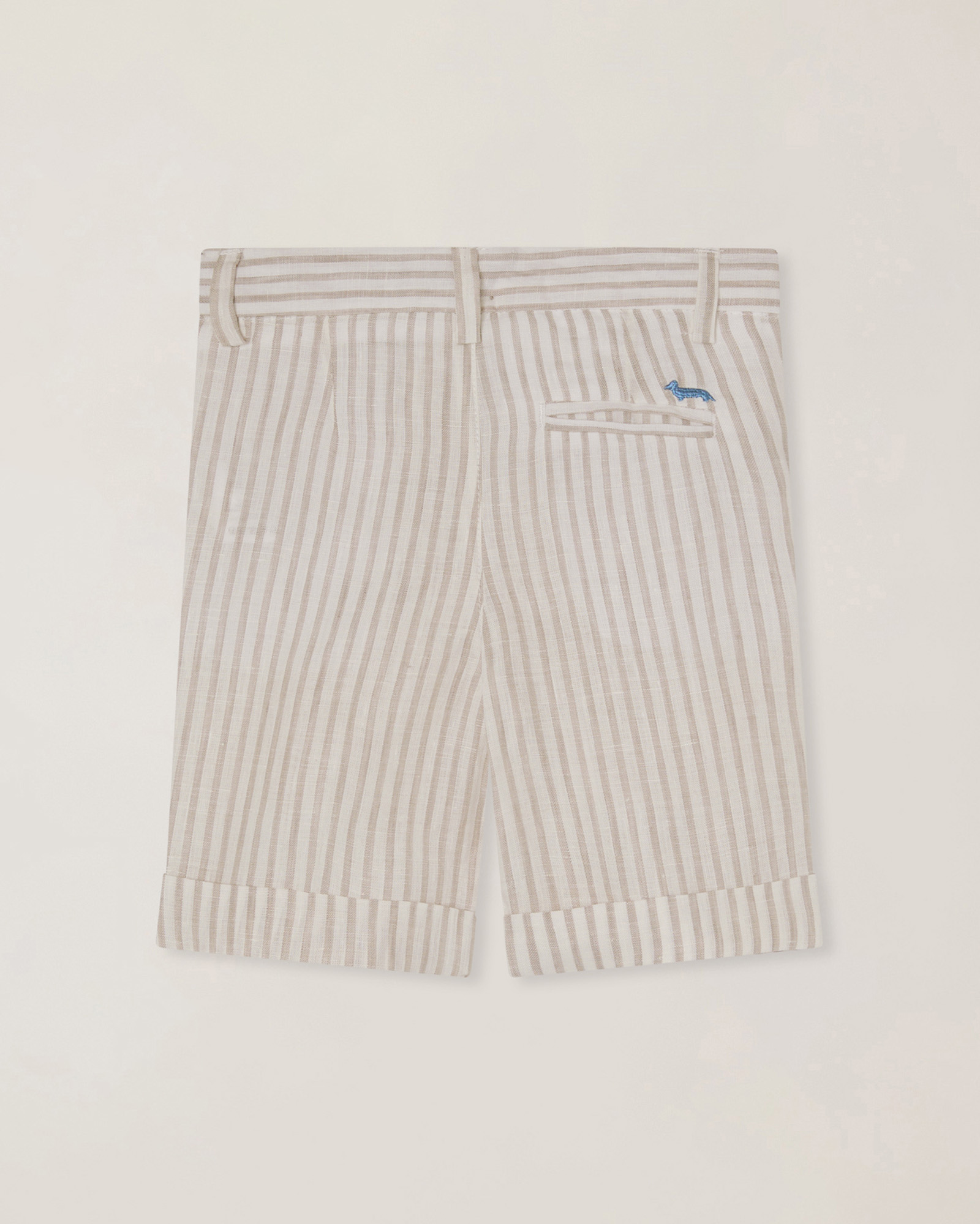 Striped linen bermuda shorts
