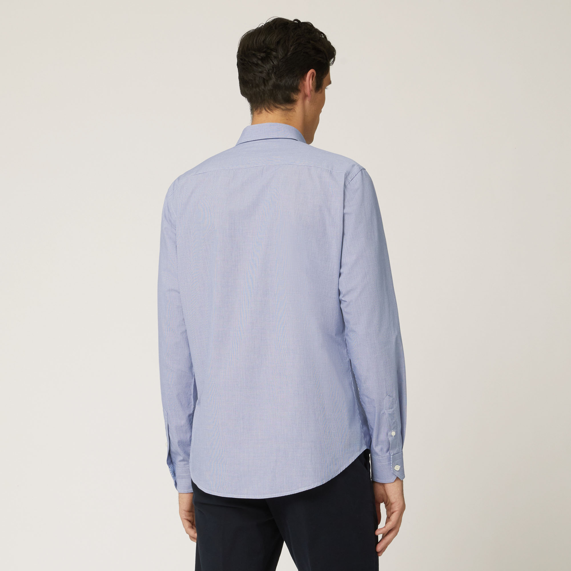 Two-Fabric Shirt With Contrasting Inner Detail