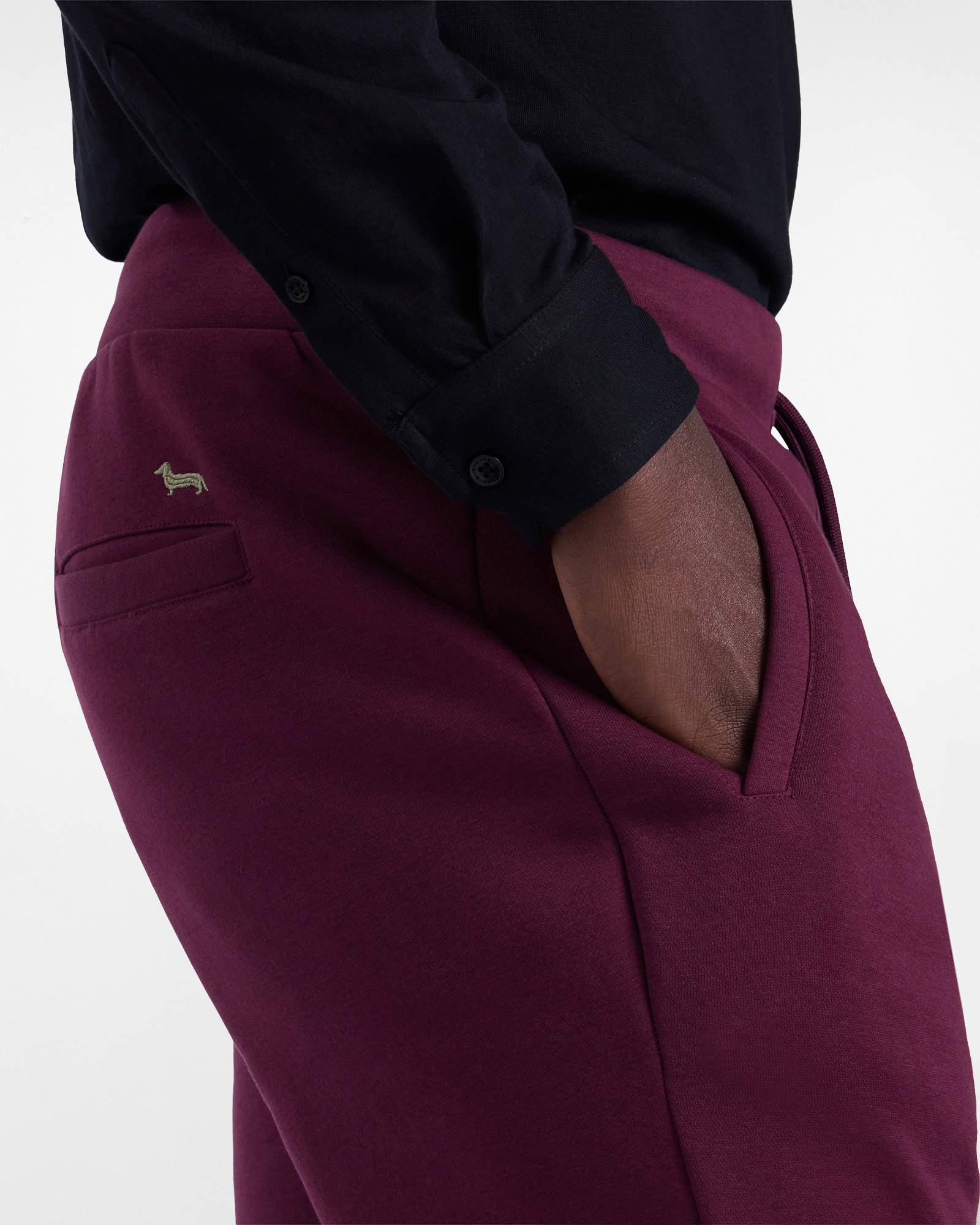 Cotton Blend Jogger Pants, Dark Red, large image number 2