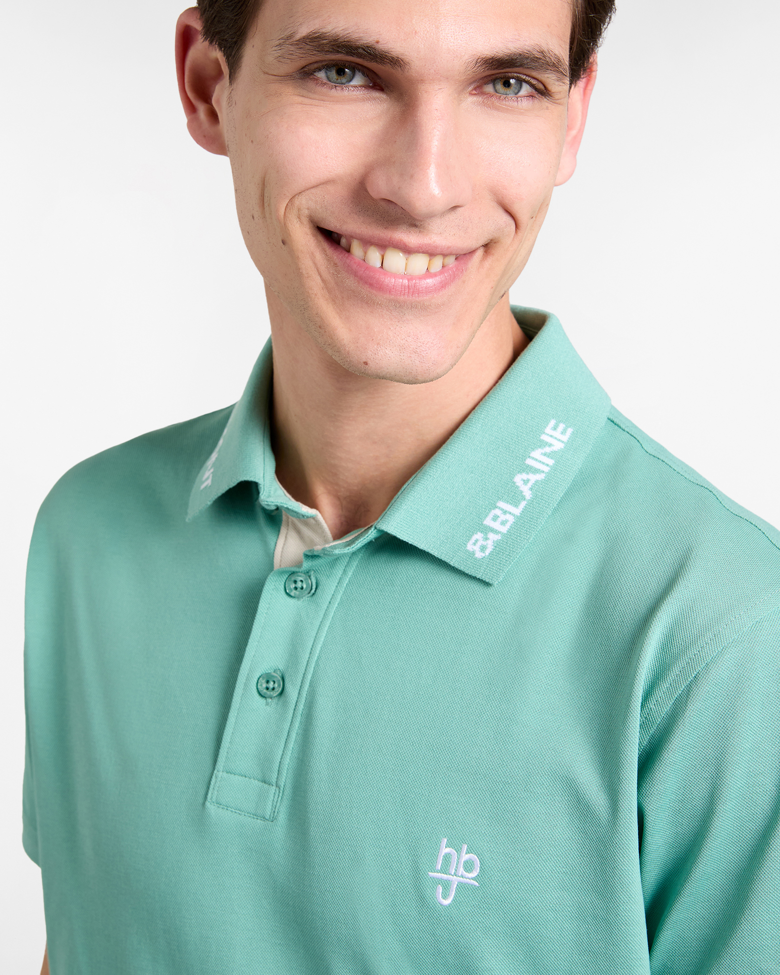 Polo uomo regular fit con colletto logo ricamato, Verde chiaro, large image number 2