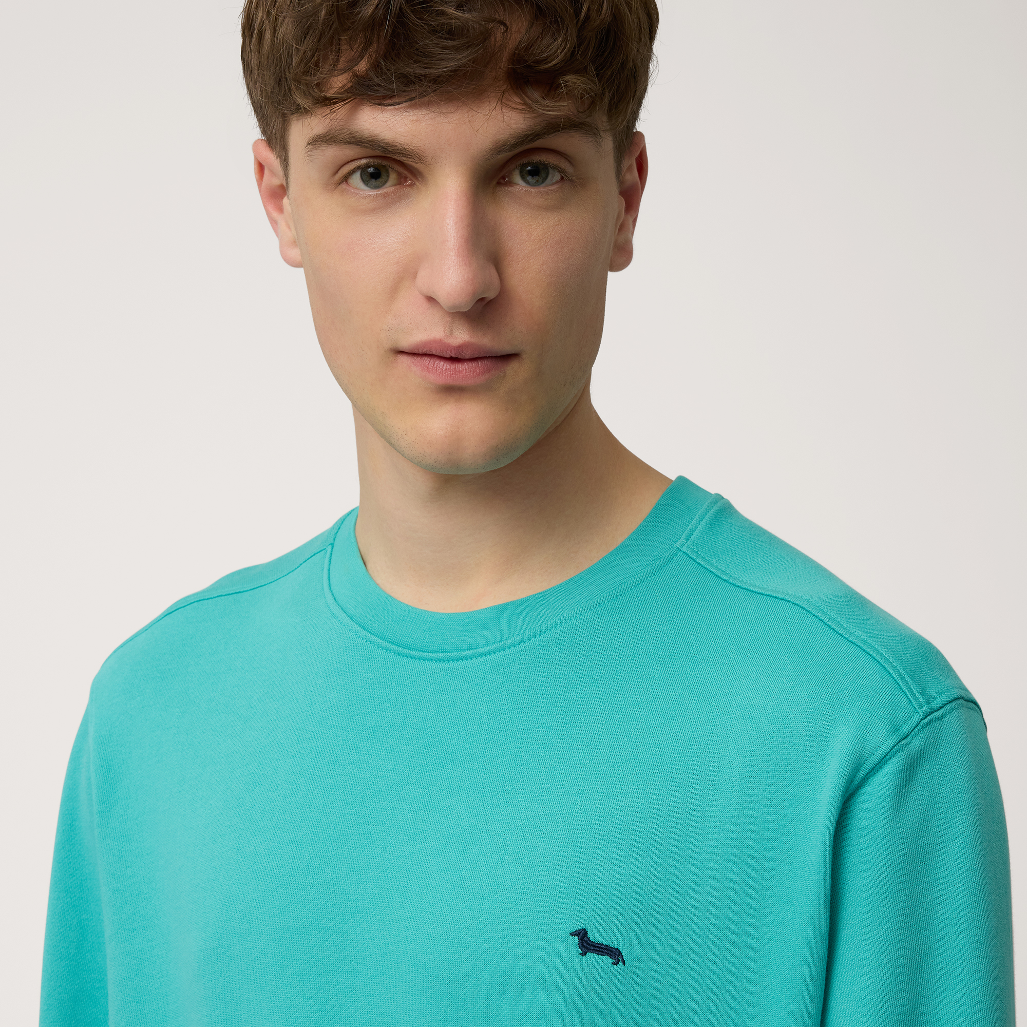 Pure Cotton Oversized Sweatshirt, Turquoise, large image number 2