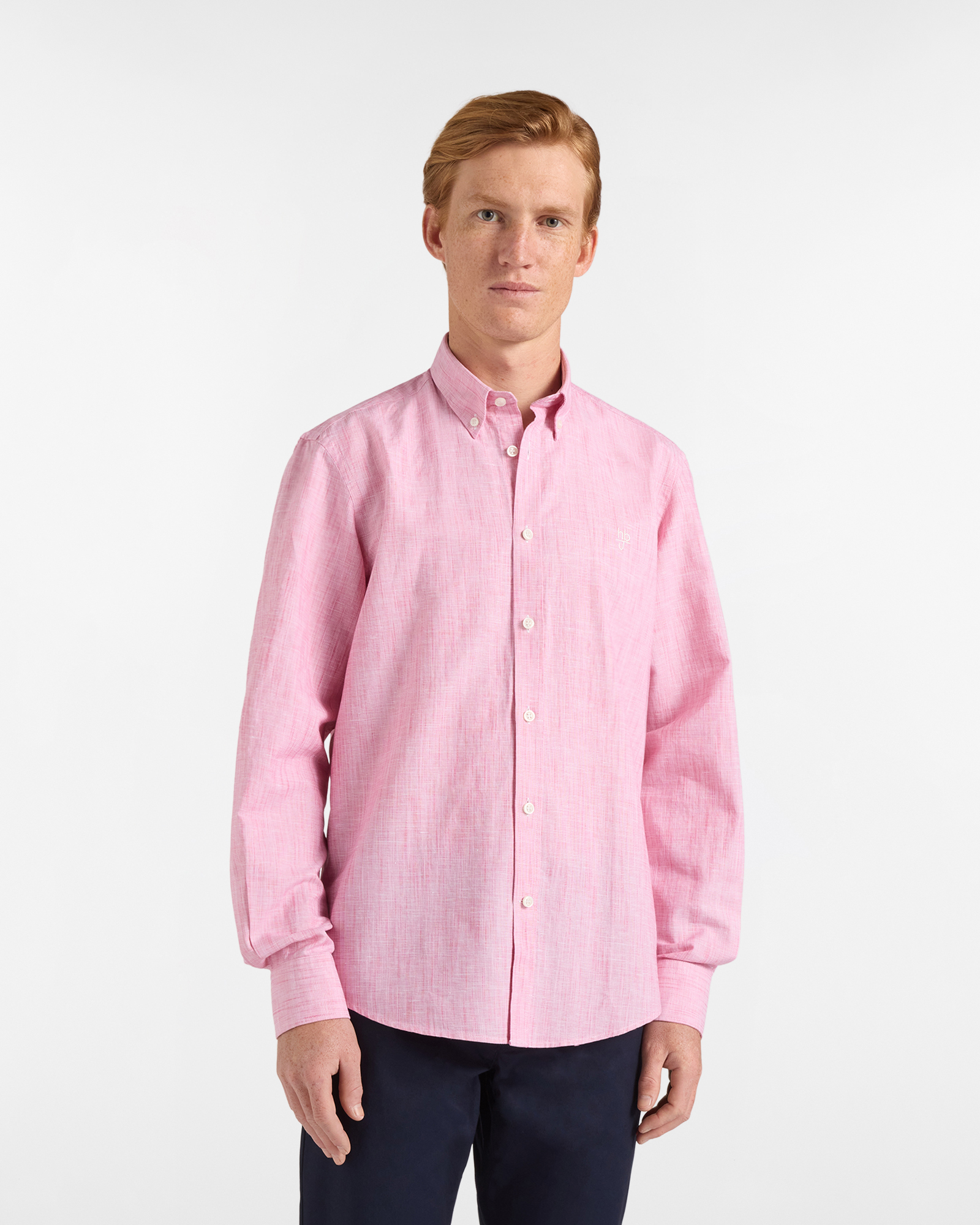 Camicia Uomo Misto Lino Regular Fit