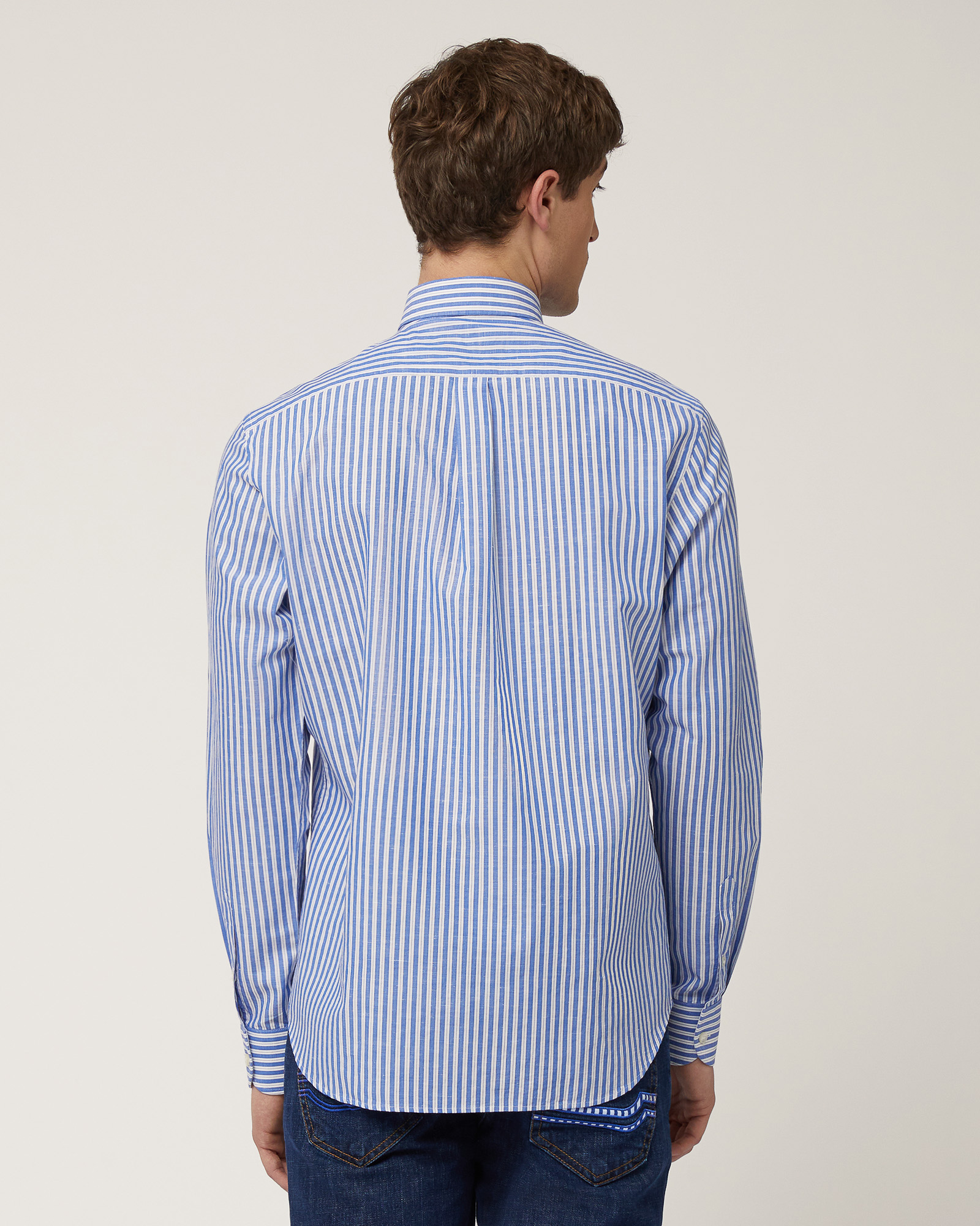 Striped Regular Shirt, Dark Lavender, large image number 1