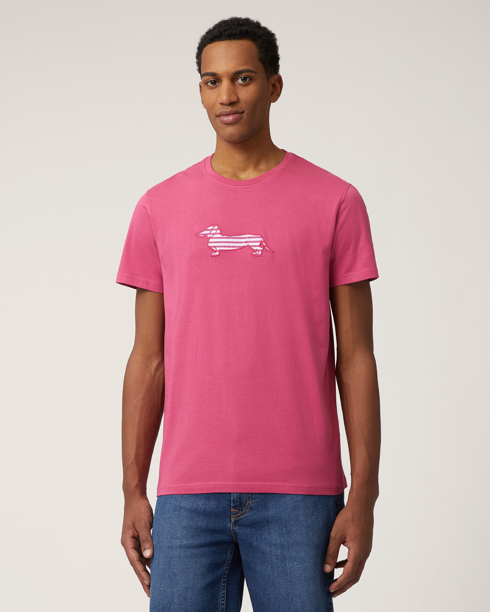 Sorbet T-Shirt with Dachshund, Melange Pink, large