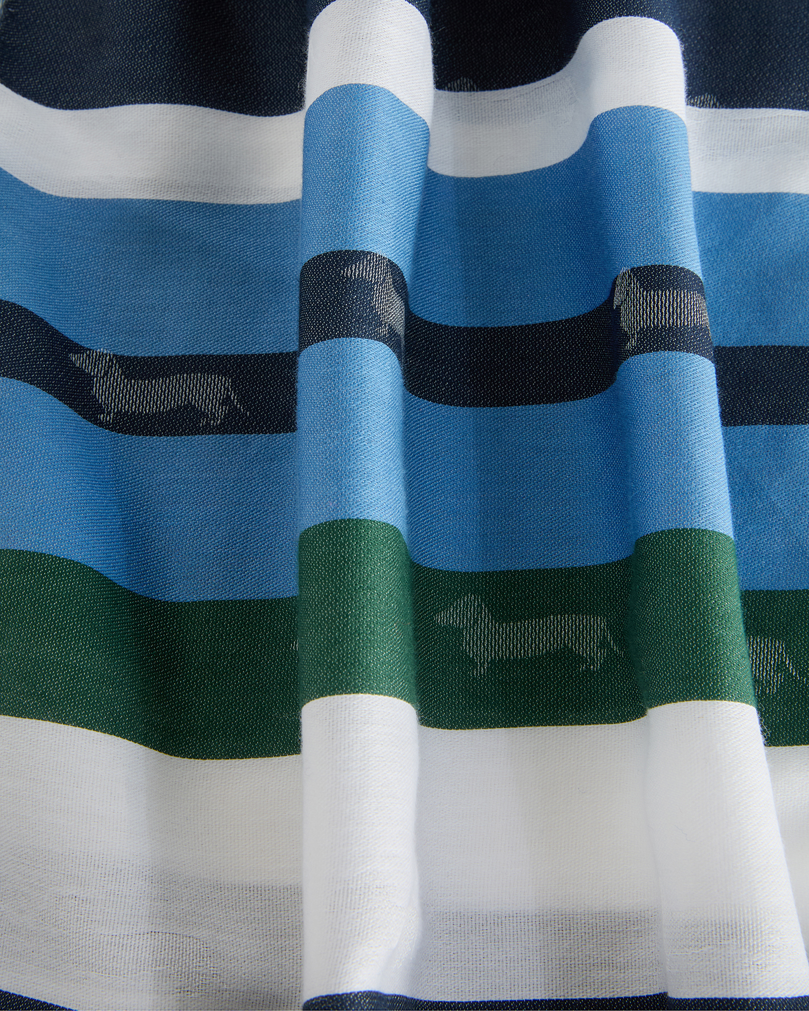 Striped scarf with jacquard logo