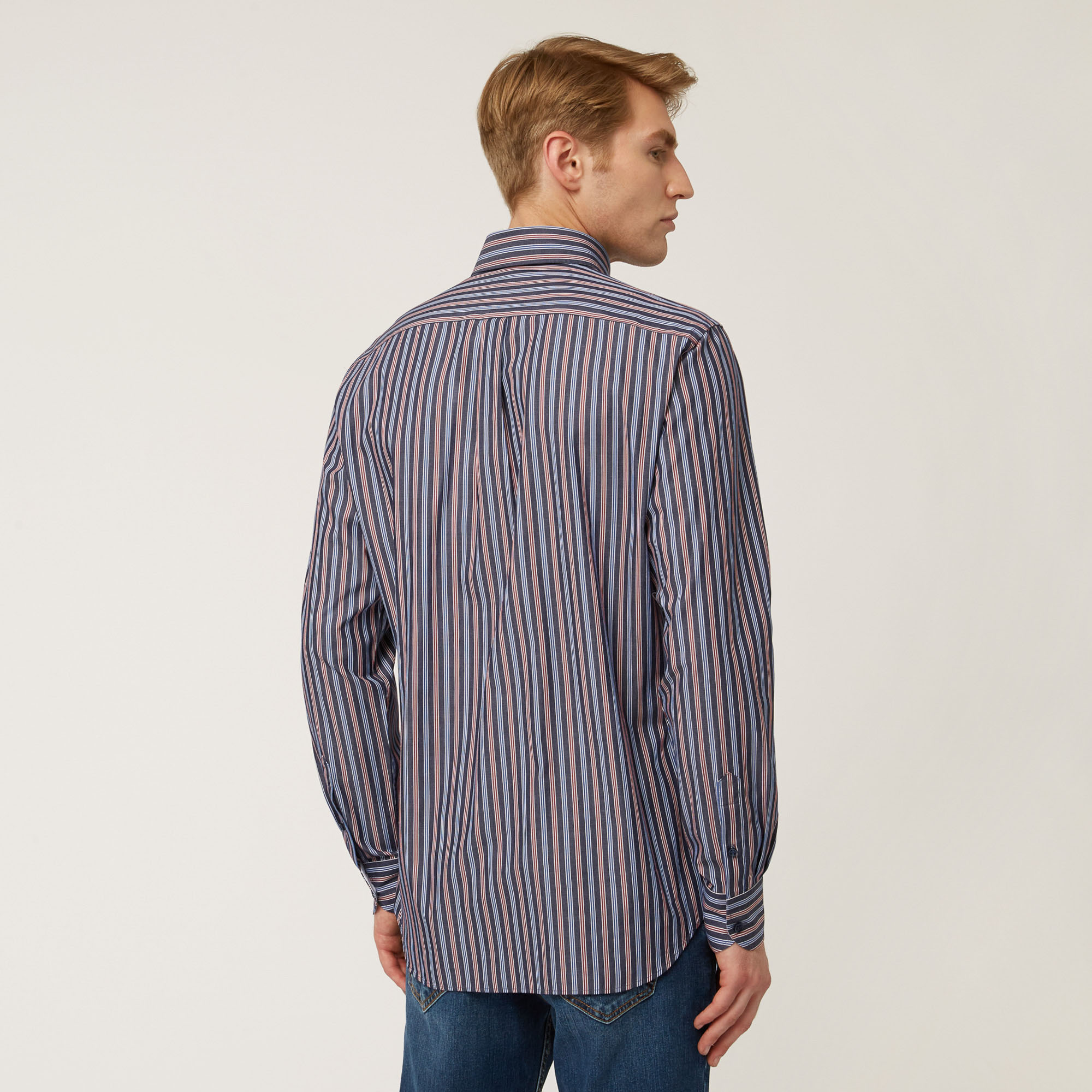 Camicia A Righe Verticali Ski Lounge, Blu Navy, large image number 1