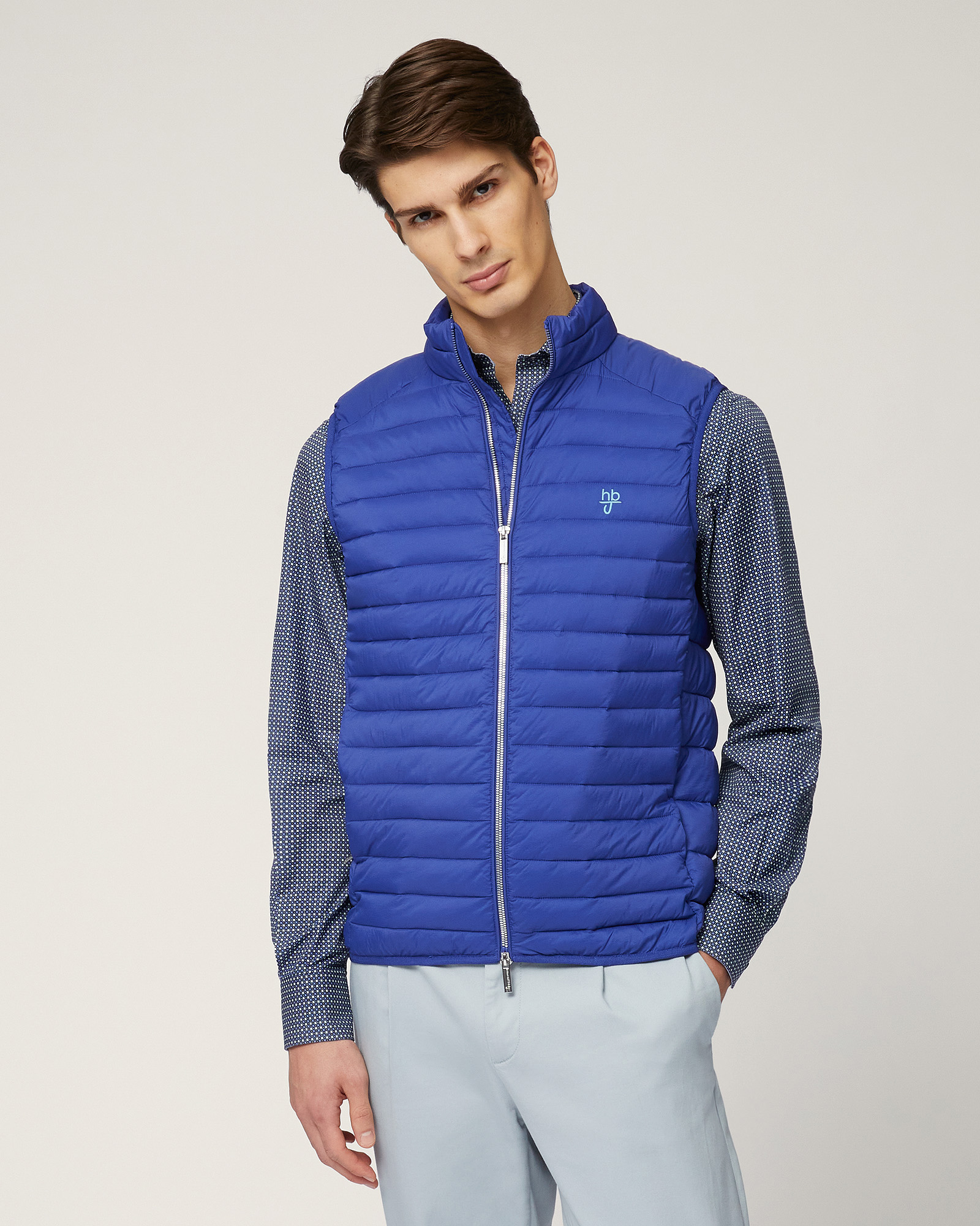 Quilted Nylon Vest, Electric Blue, large