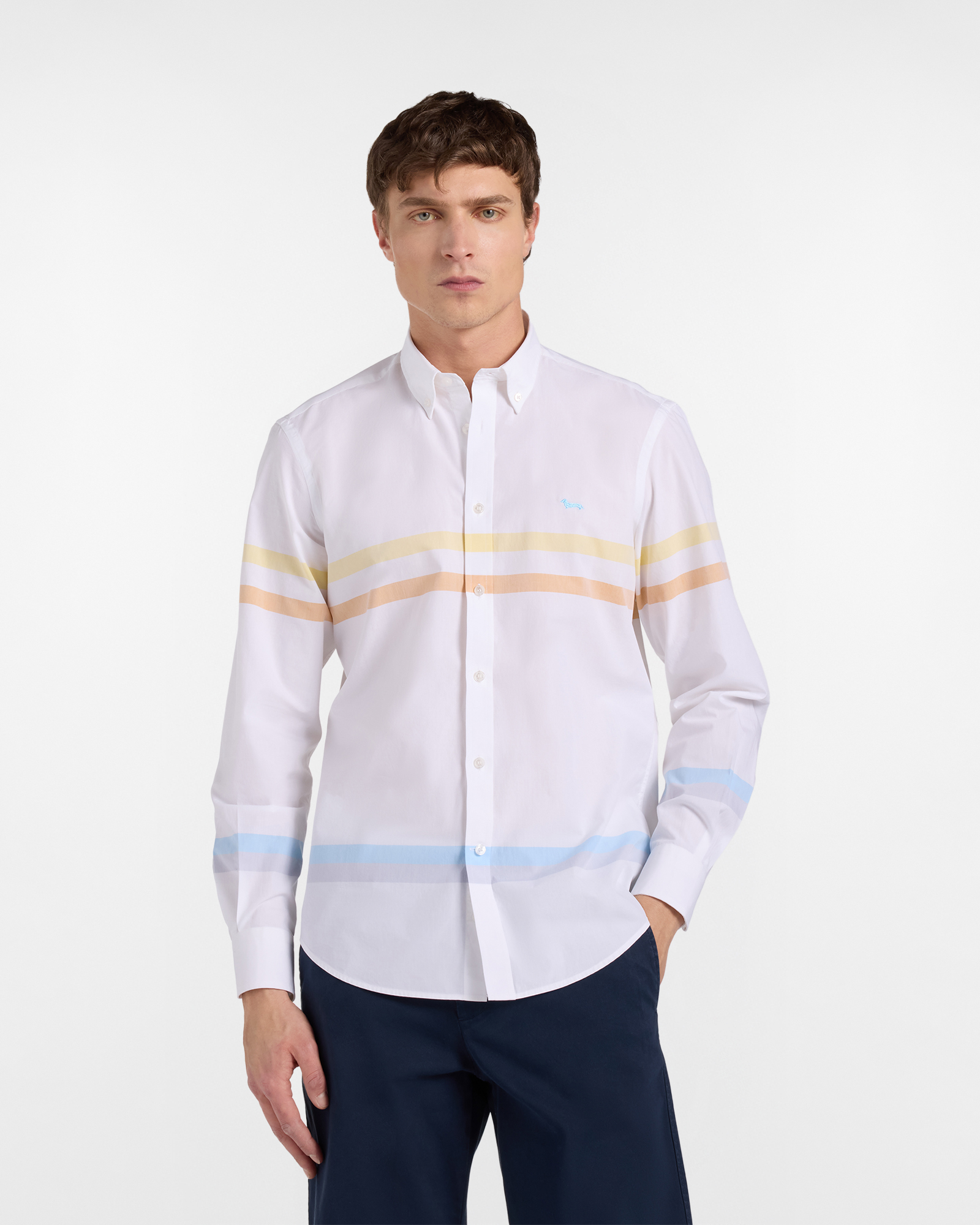 Men's shirt with horizontal stripes