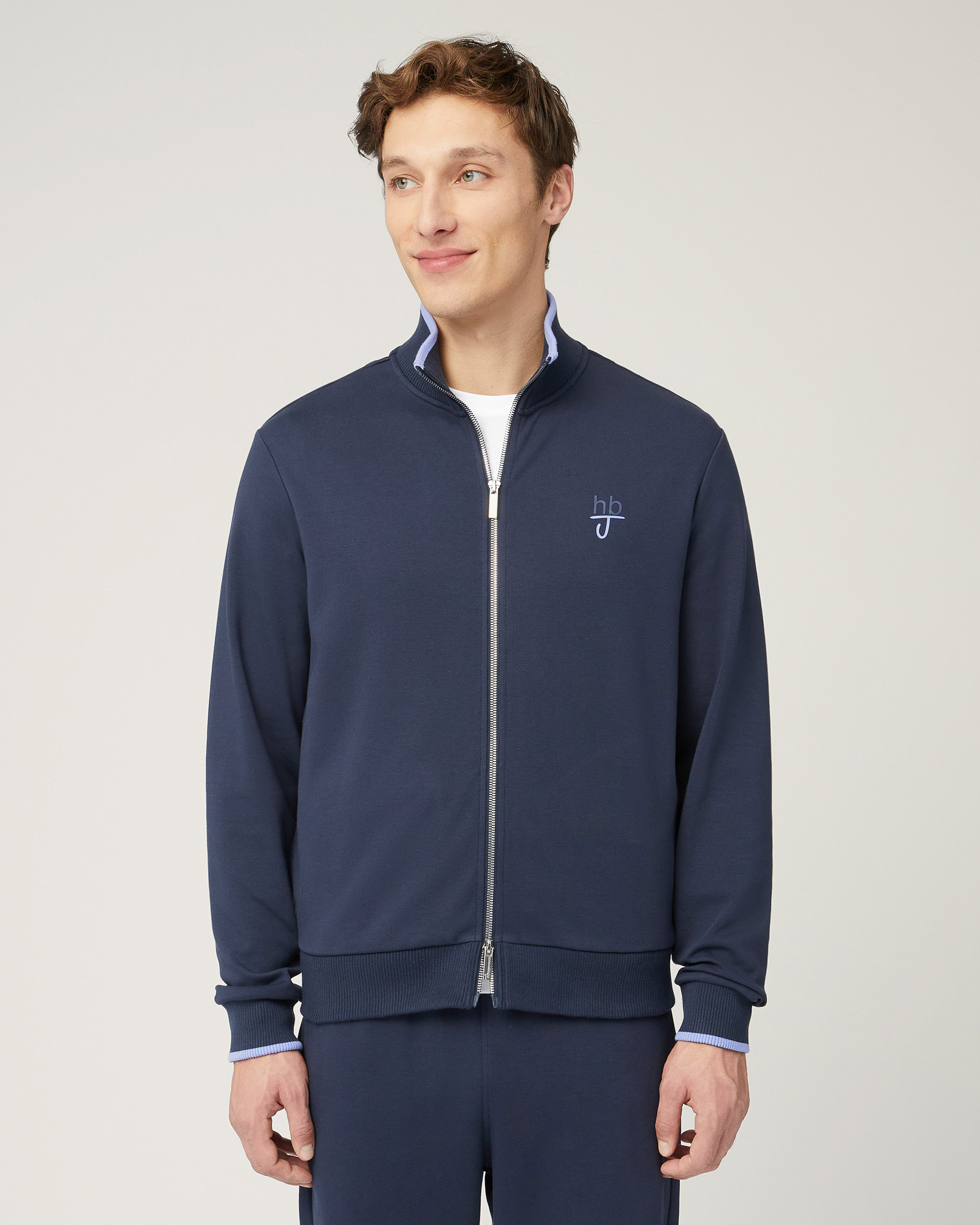 Felpa Full Zip Con Logo