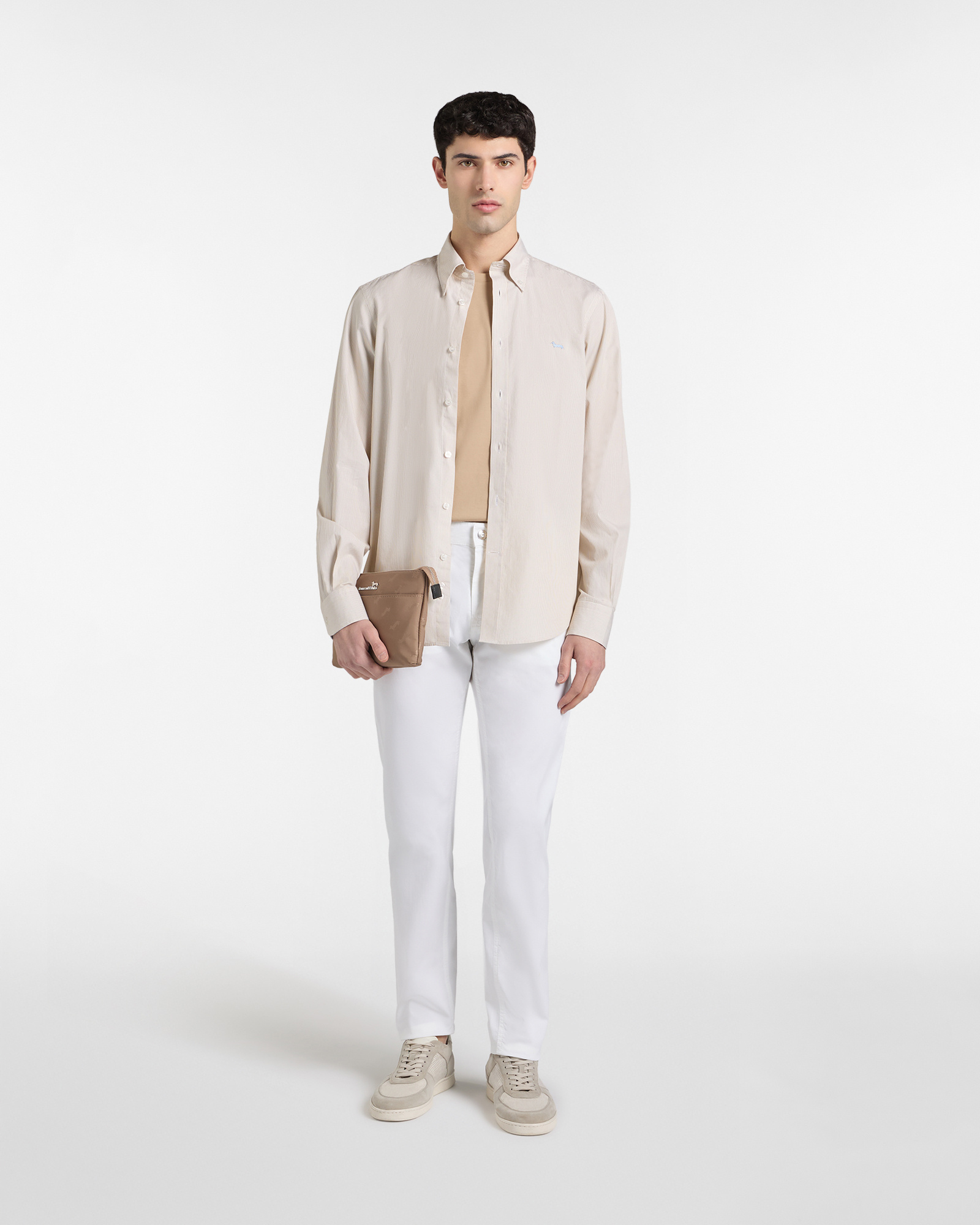 Camisa de rayas finas de corte regular., Beige, large image number 3
